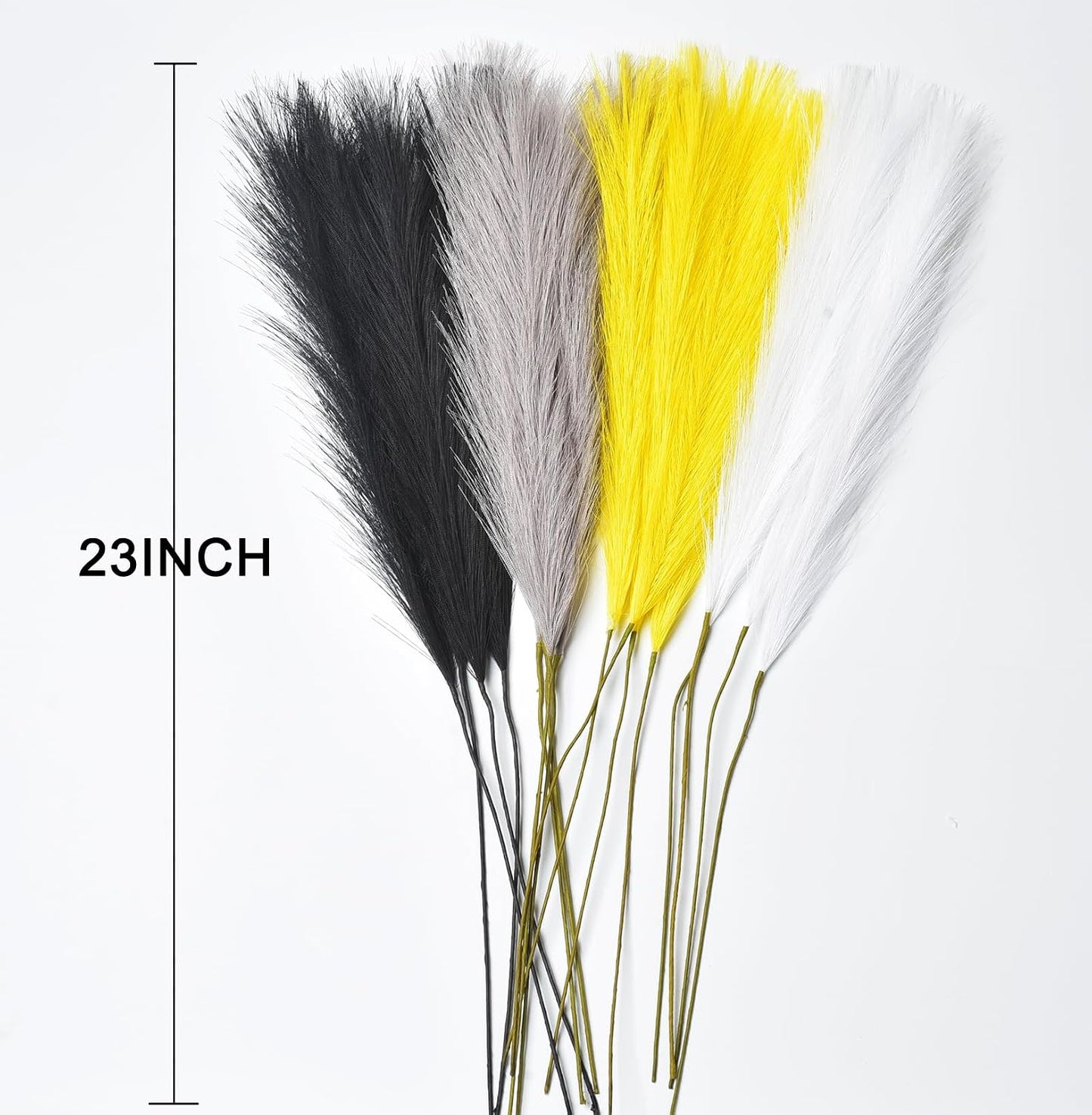 Faux Pampas Grass Bouquets Artificial Pampas Fake Pampas Flower / Yellow / 23 Inch / Set of 16