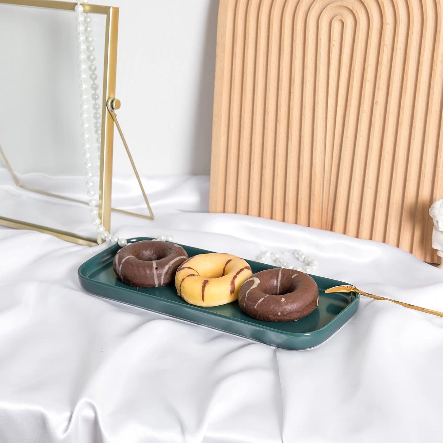 Ceramic Bathroom Tray / Blackish Green