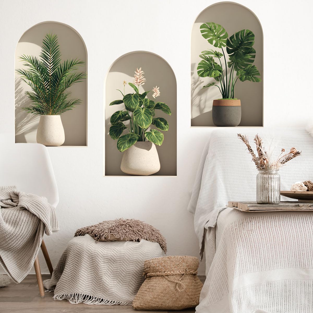 Plants Wall Decals / Potted Flower Decor 46 / Green