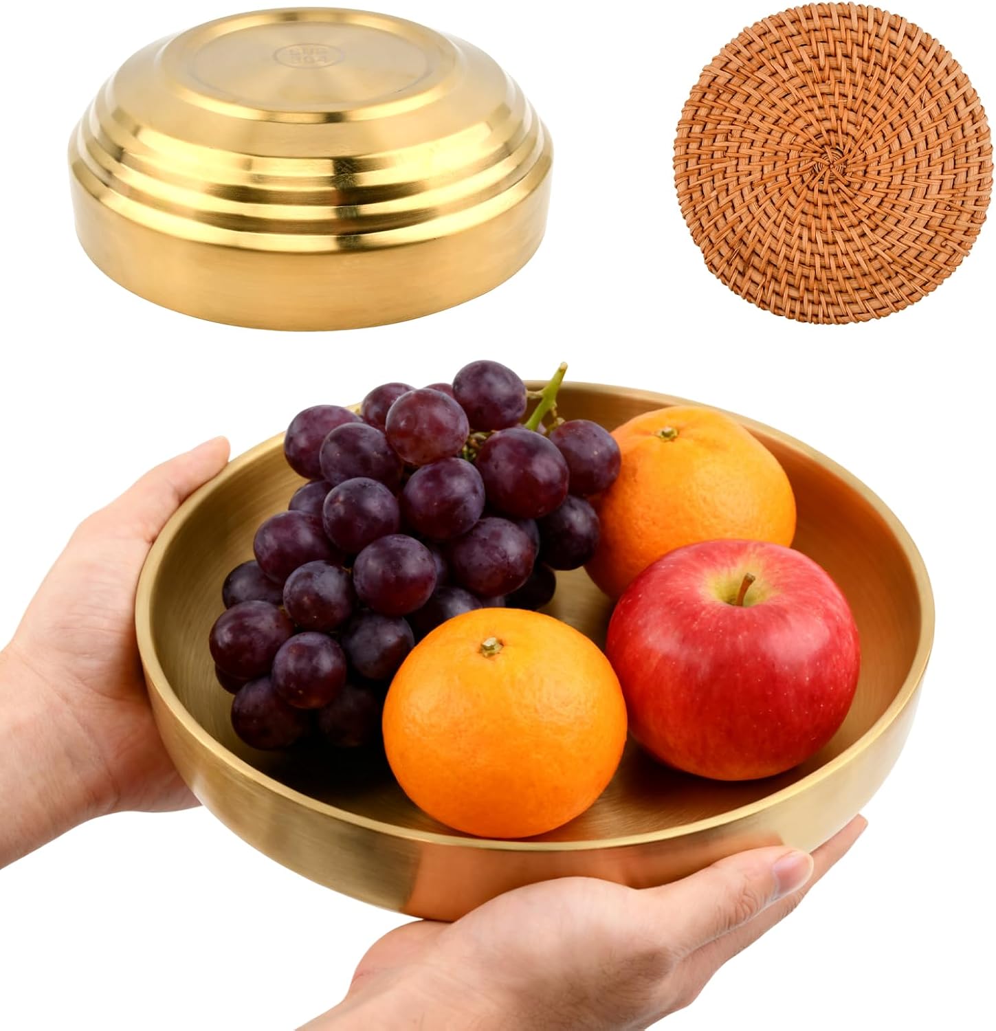 Modern Key Holder Fruit Dish Catch All Bowl / Gold,8.3 Inches / 8.3 Inch