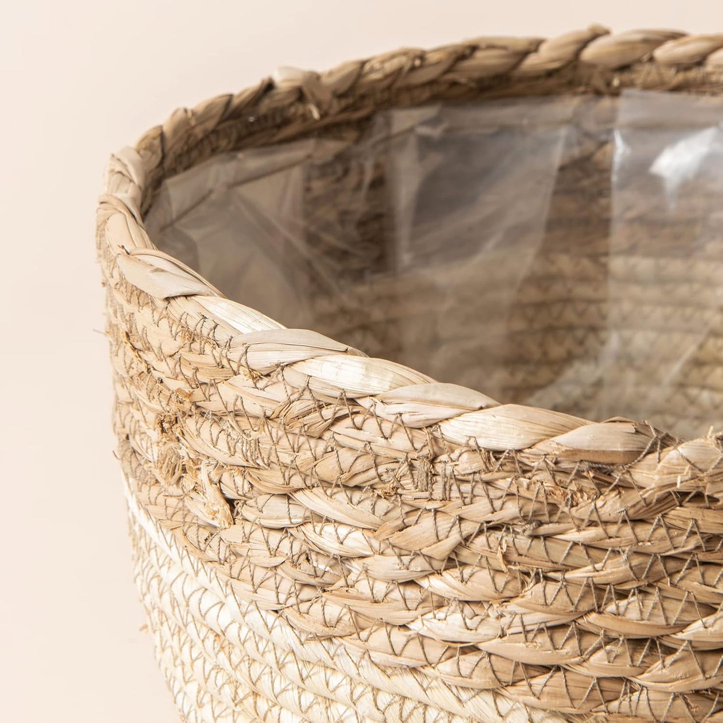 Seagrass Planter Basket Indoor Outdoor / Beige / 10.2"+8.7"+6.7 / 10 Inch