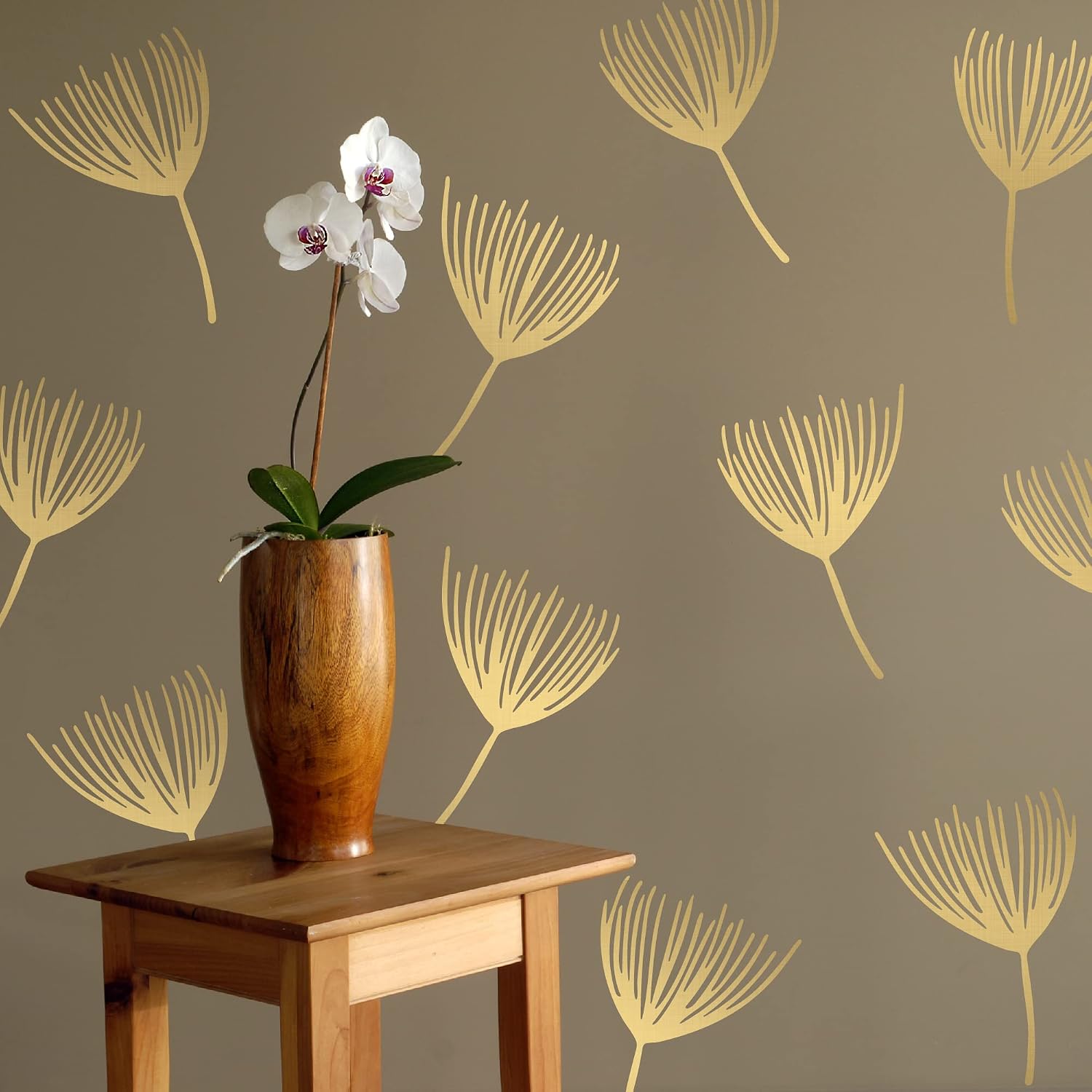 Peel and Stick Modern Floral Dandelion Pappus Stickers / Flower / Gold