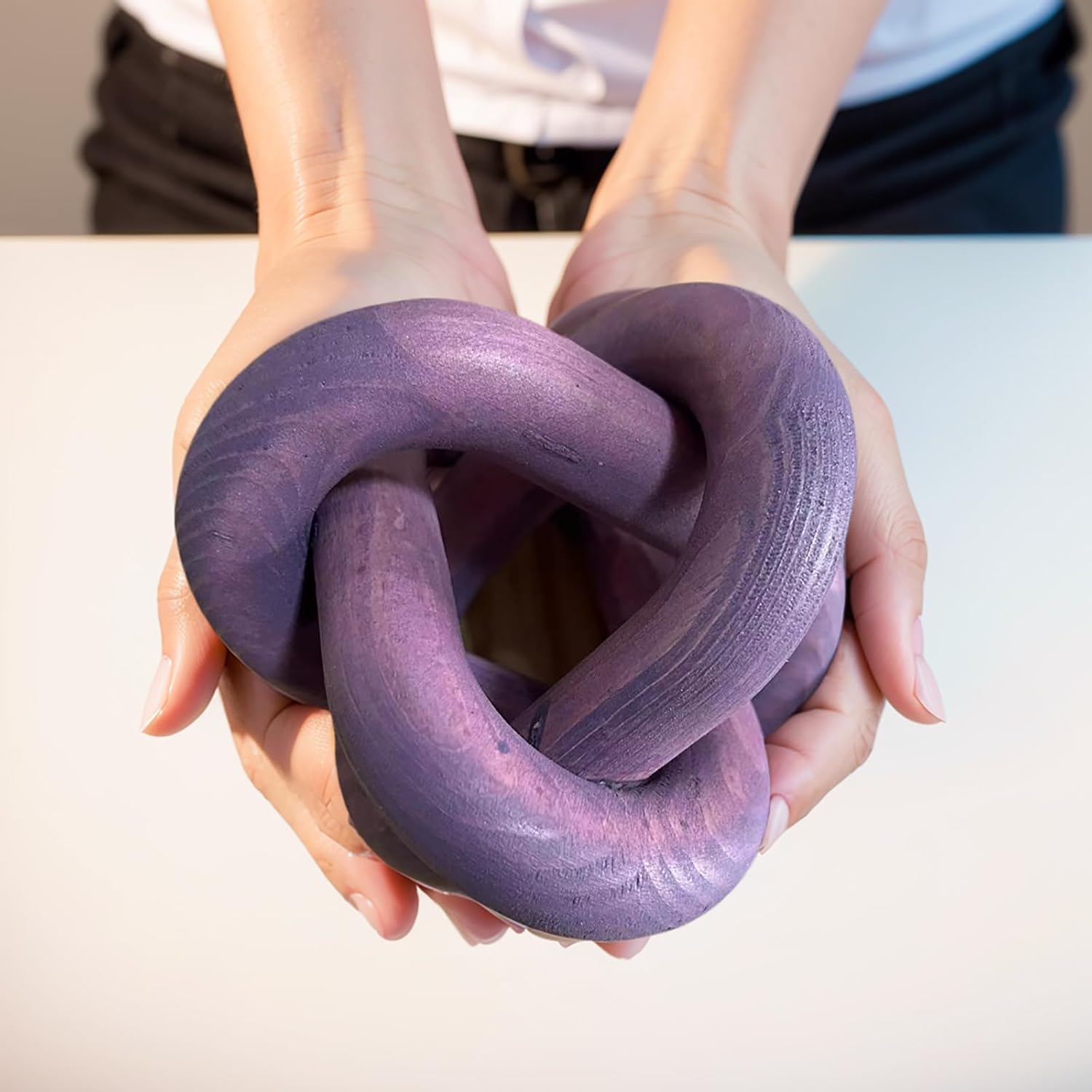 Wood Knot Chain Link Decor / Purple
