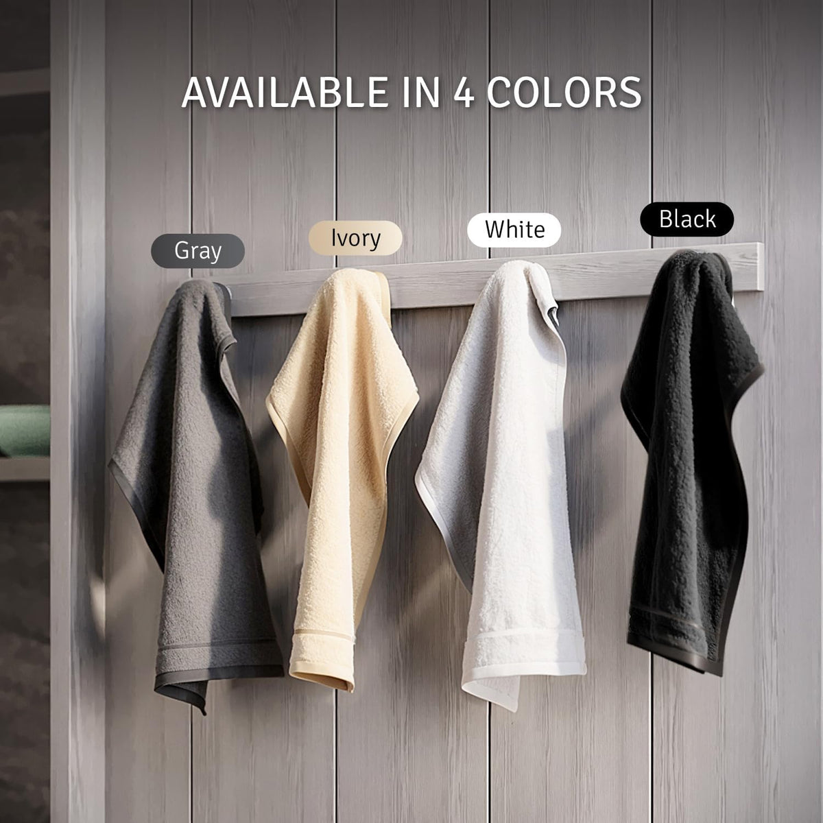 Creative Scents 100% Cotton Velour Fingertip Towels - 4 Pack 11 by 18 Inch – Decorative, Extra Absorbent and Soft Face