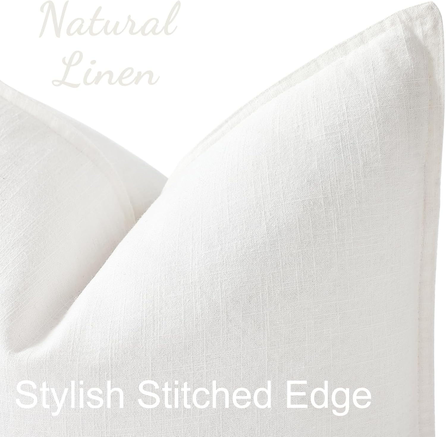 Fall Decorative Linen Throw Pillow Covers Pillow Covers / Cream White / 18 x 18 / Set of 2