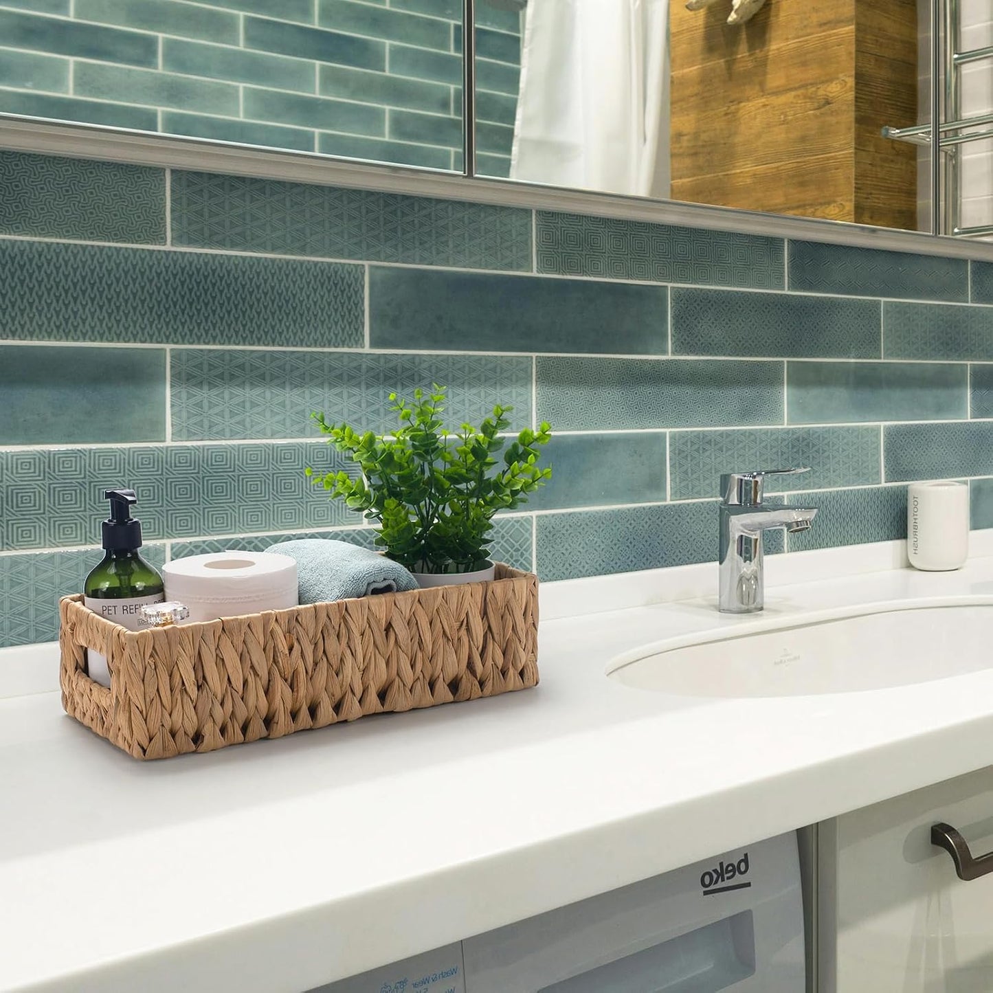 Wicker Toilet Tank Basket