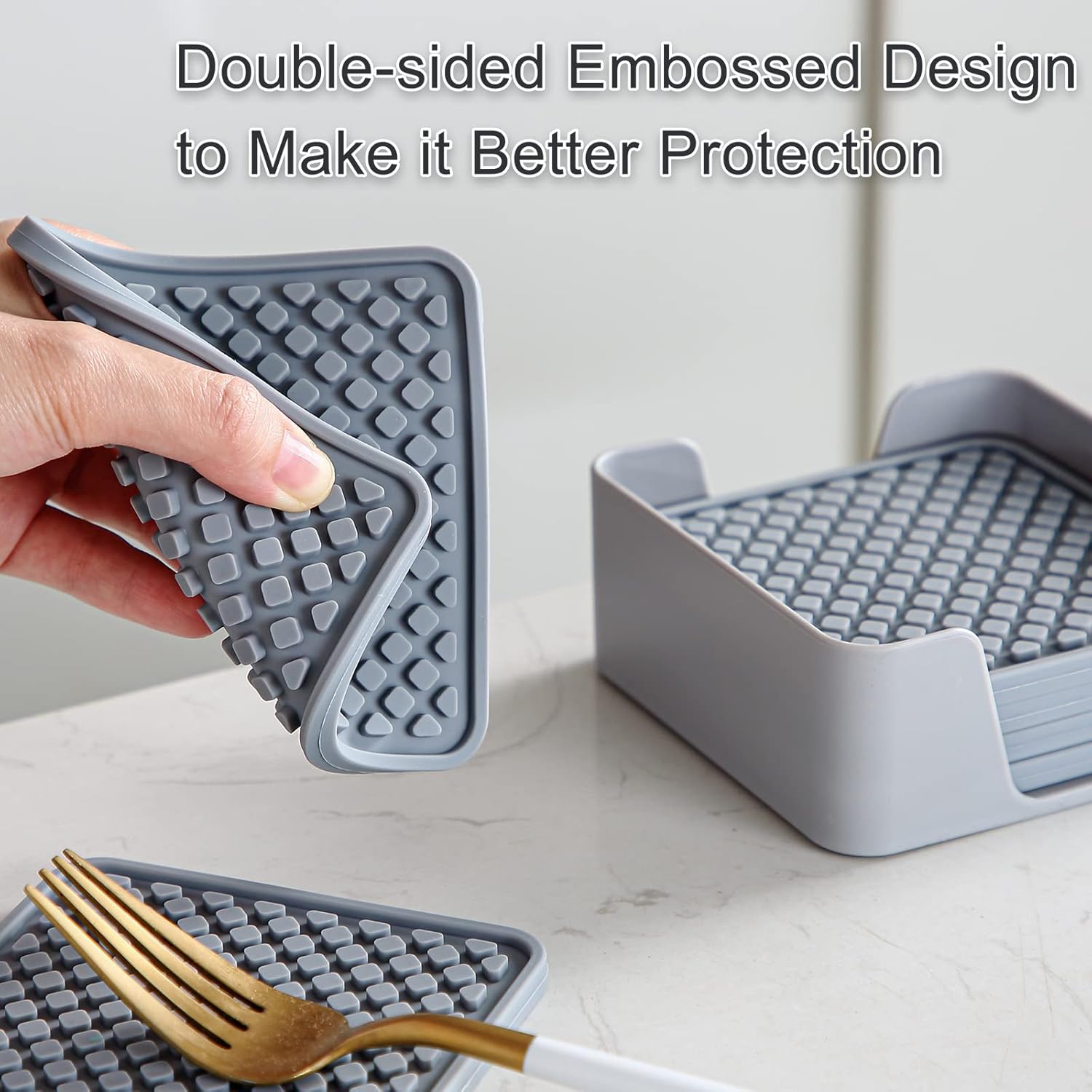 Holder / Cup Mat Set / Teal / Set of 6