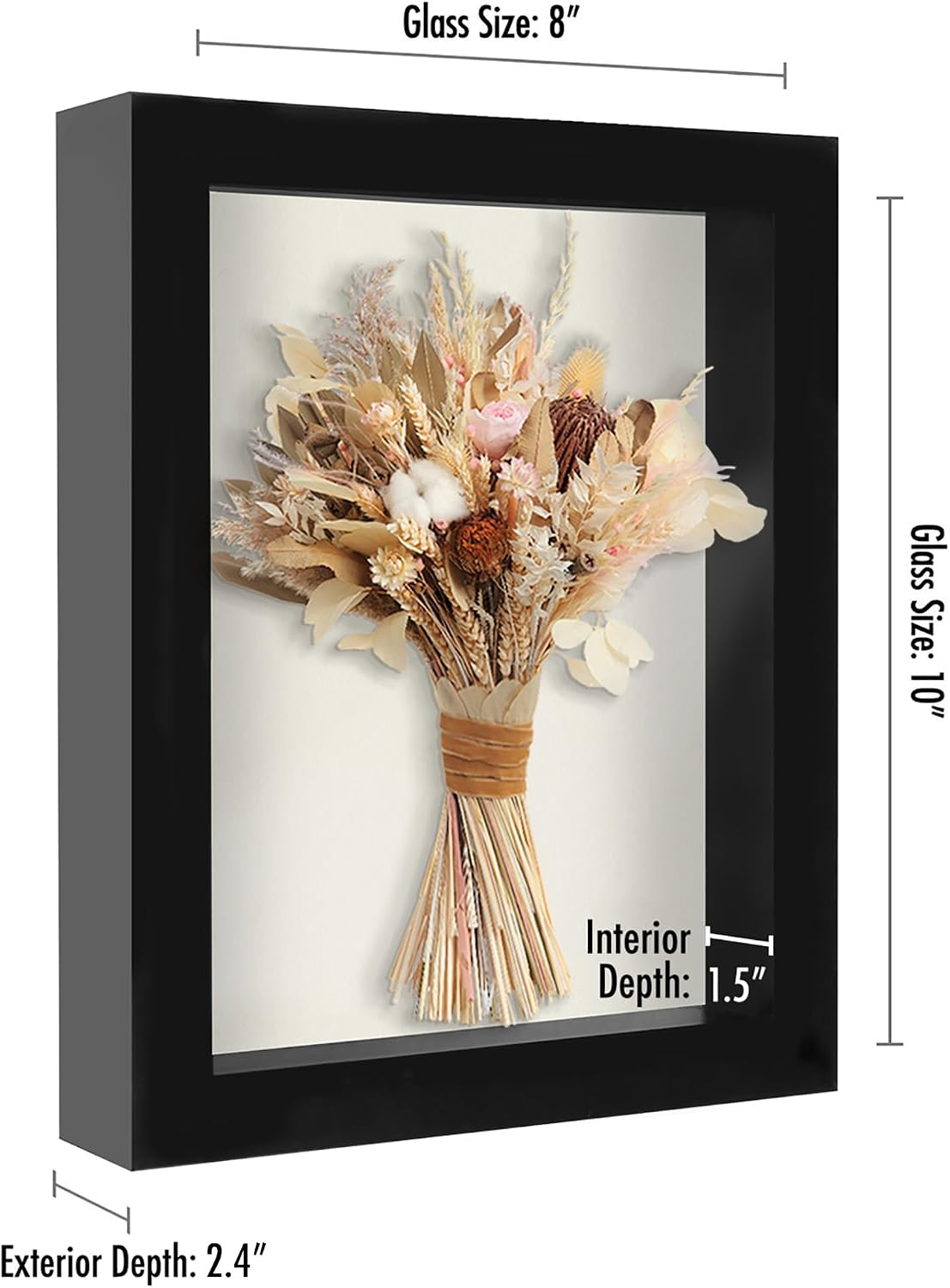 Americanflat 8x10 Shadow Box Frame with Shatter-Resistant Glass - Silhouette Collection - Large Shadow Box Display Case