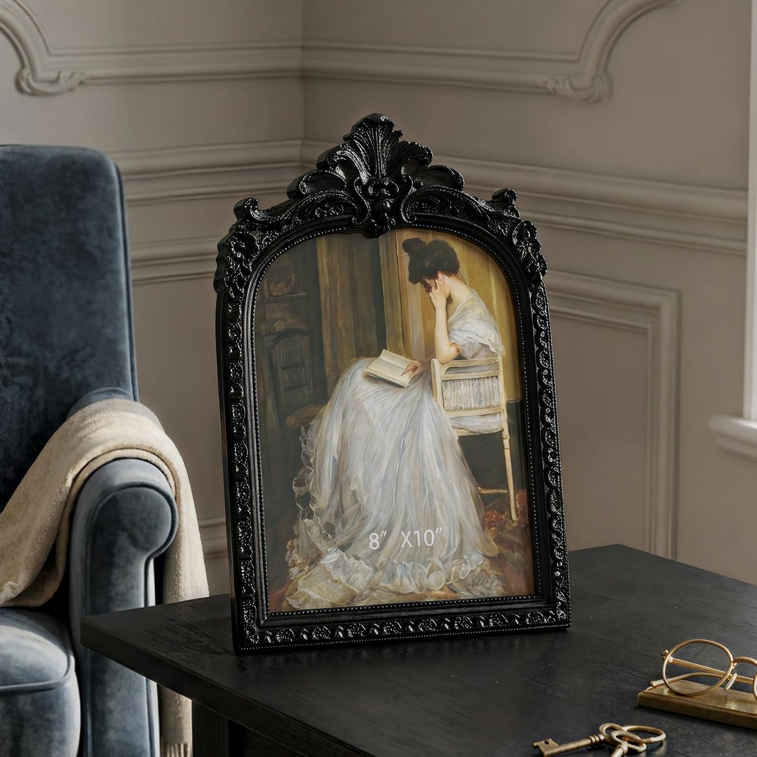 Black Picture Frame Vintage Frames / Black Arch / 8 x 10