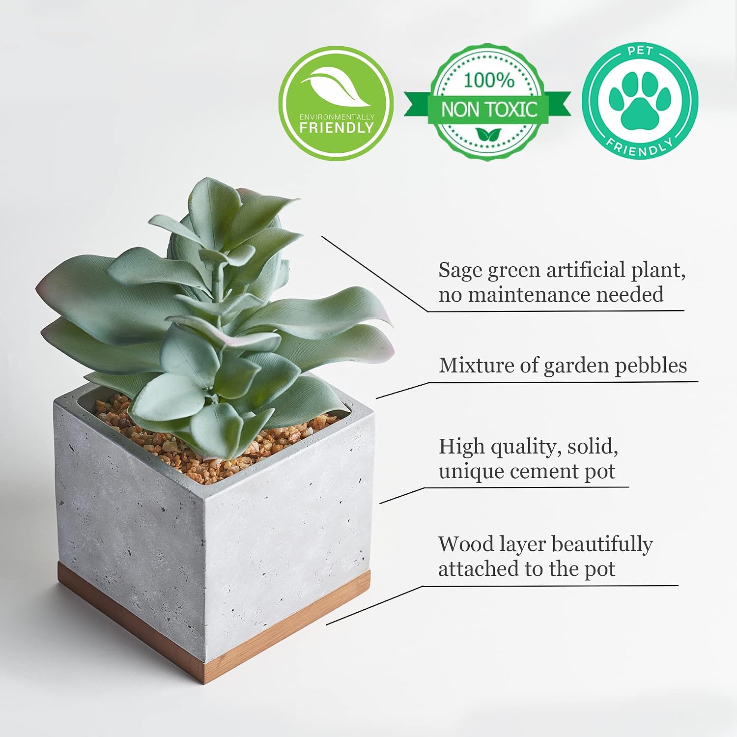 Artificial Plant Decor / Sage Green / 8 Inch