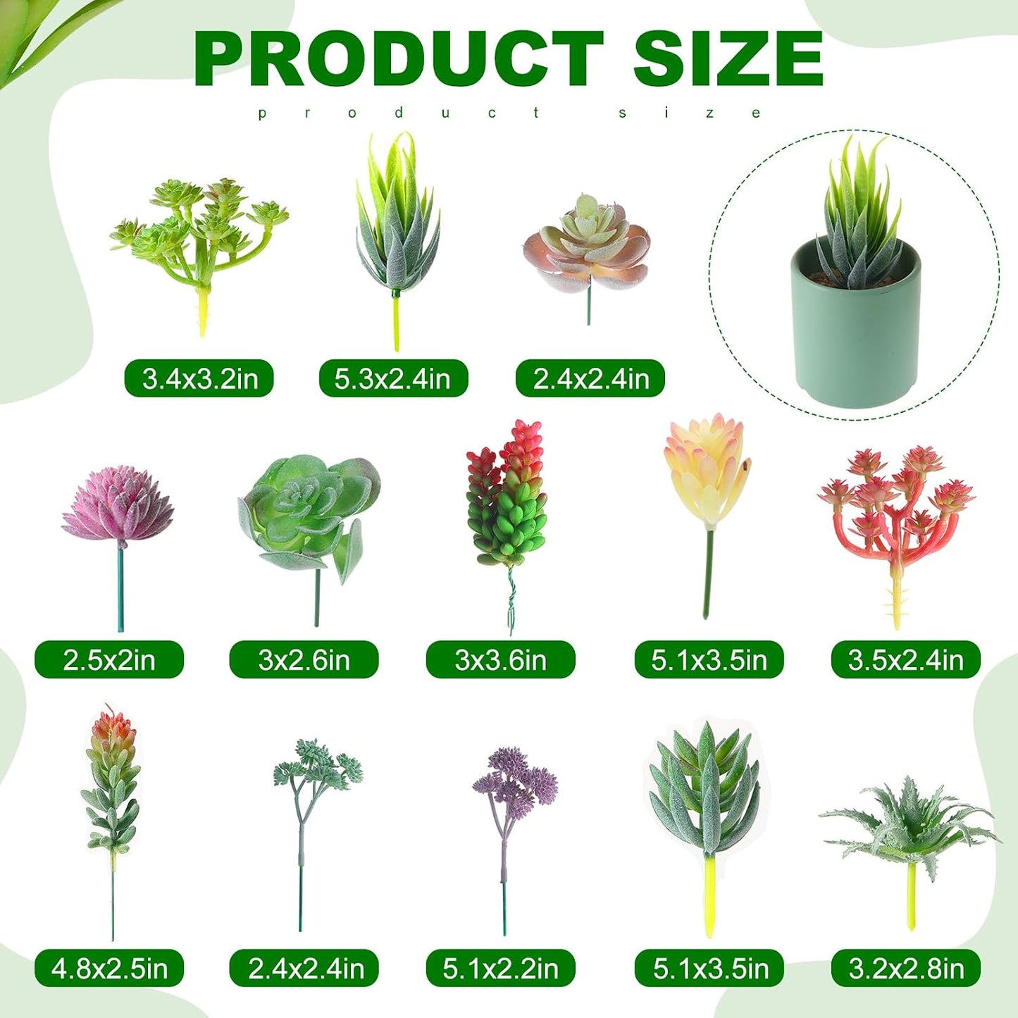Colorful Succulent Plants Artificial Fake Succulents Plants Bulk Faux / Cute Style / Set of 100