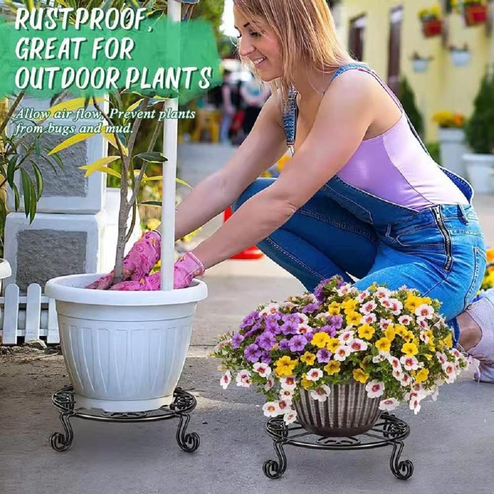 Kylinbigda Metal Plant Stand Indoor/Outdoor, Low Corner Plant Stand, Decoration Small Plant Holders for Home, Anti-Rust