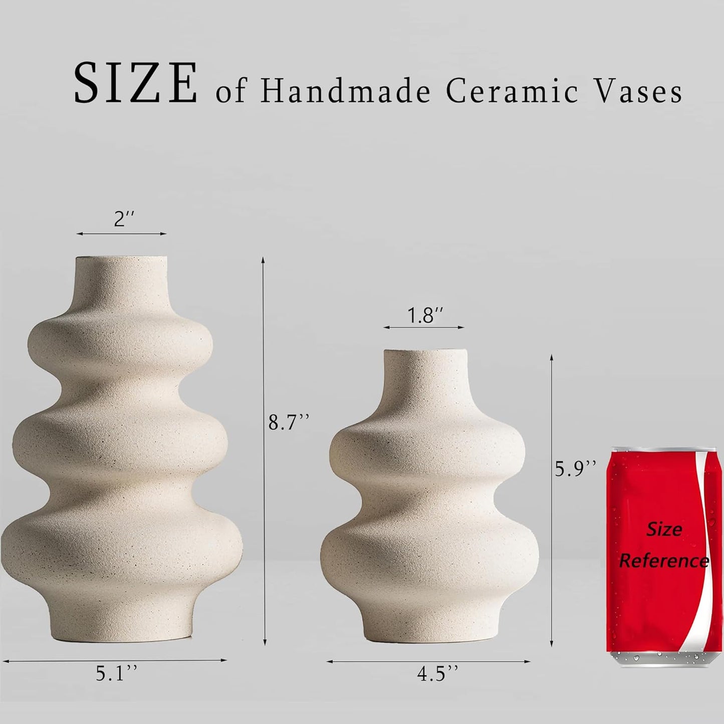 Ceramic Vases Set 2 / Off White B / Small & Large Set