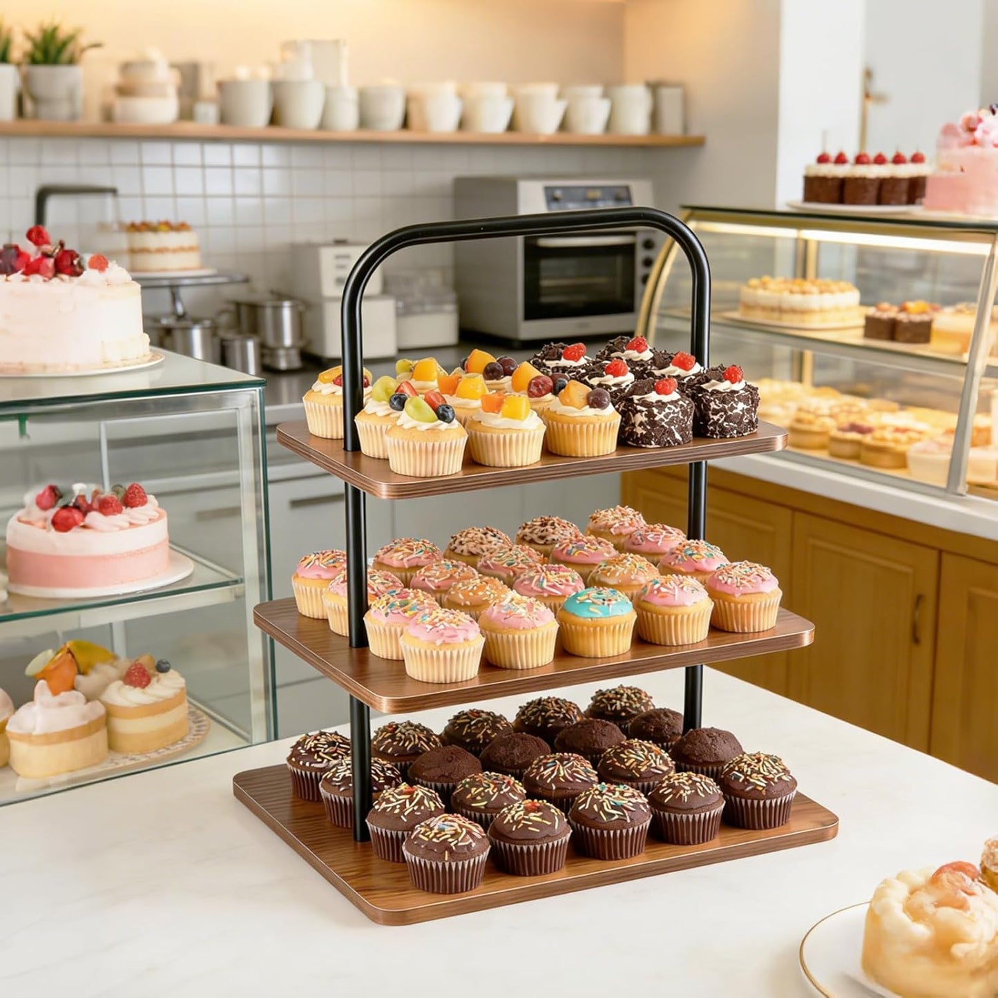 3-Tier Wooden Cupcake Stand / Retro
