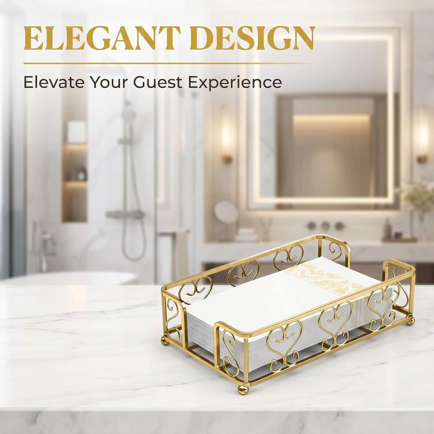 Gold Tray / Matt Gold Guest Towel Holder Tray / Guest Towel Holder