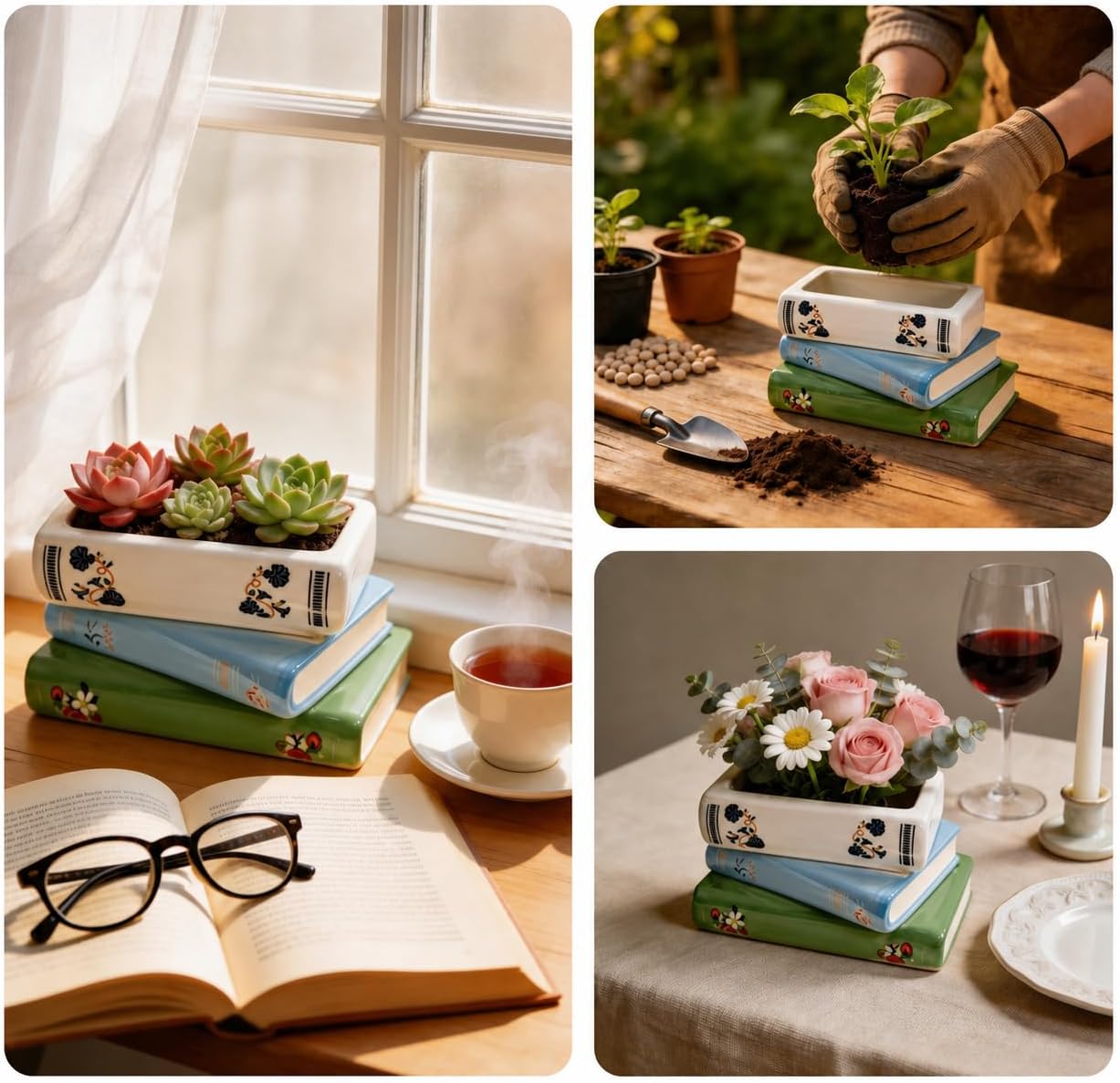 Book Vase / Book Flower Vase / 7 x 3.9 x 3.7