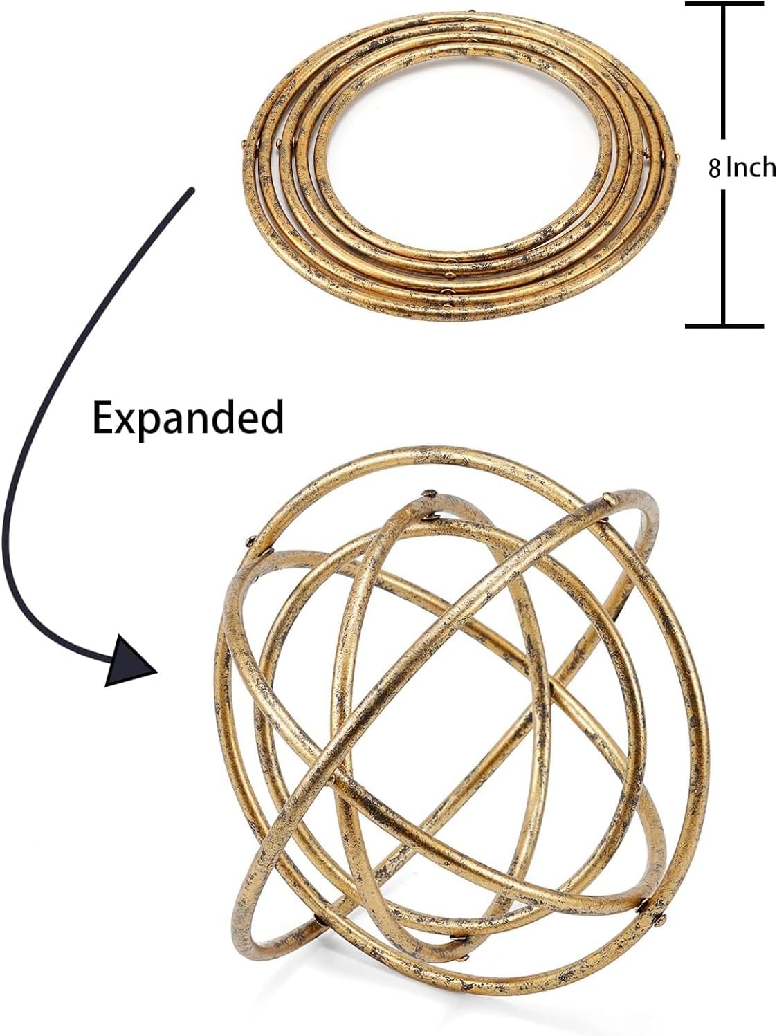 Golden Iron Sphere / Gold-b / 8 Inch
