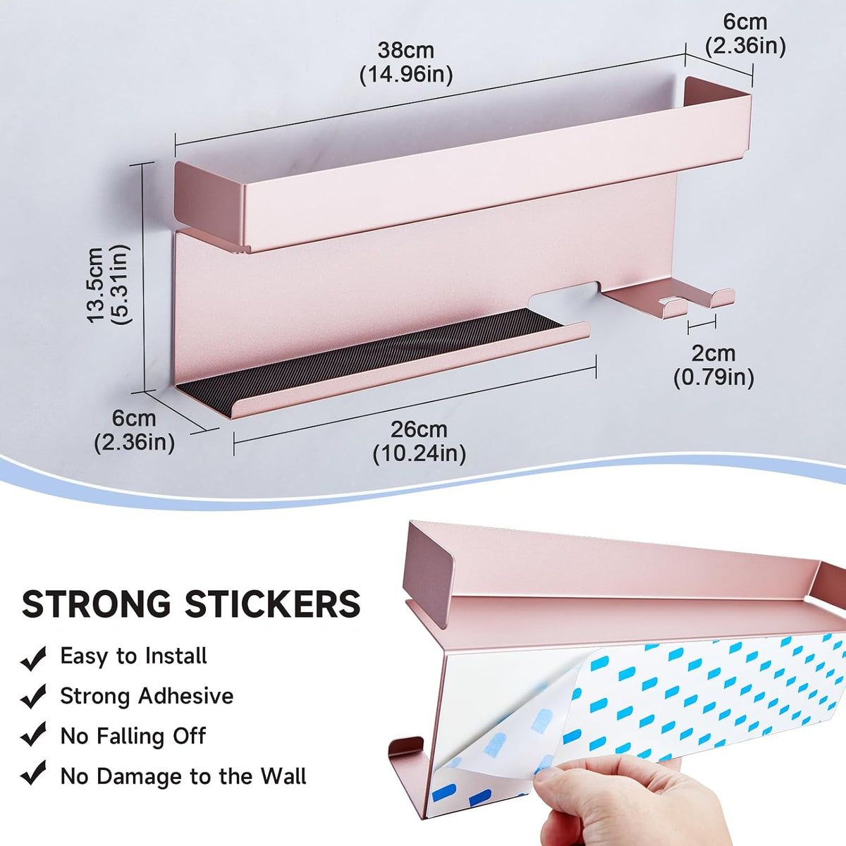 Storage Hair Dryer Holder for Curling Iron Accessories, Hair Tool Organizer Wall Mount, Curling Iron Holder, Bathroom