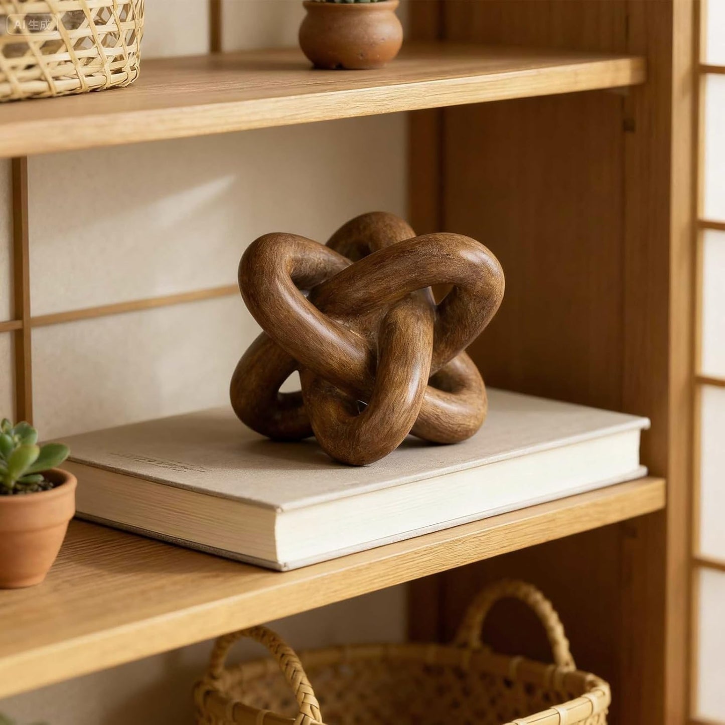Triple-Knot Statue / Wood