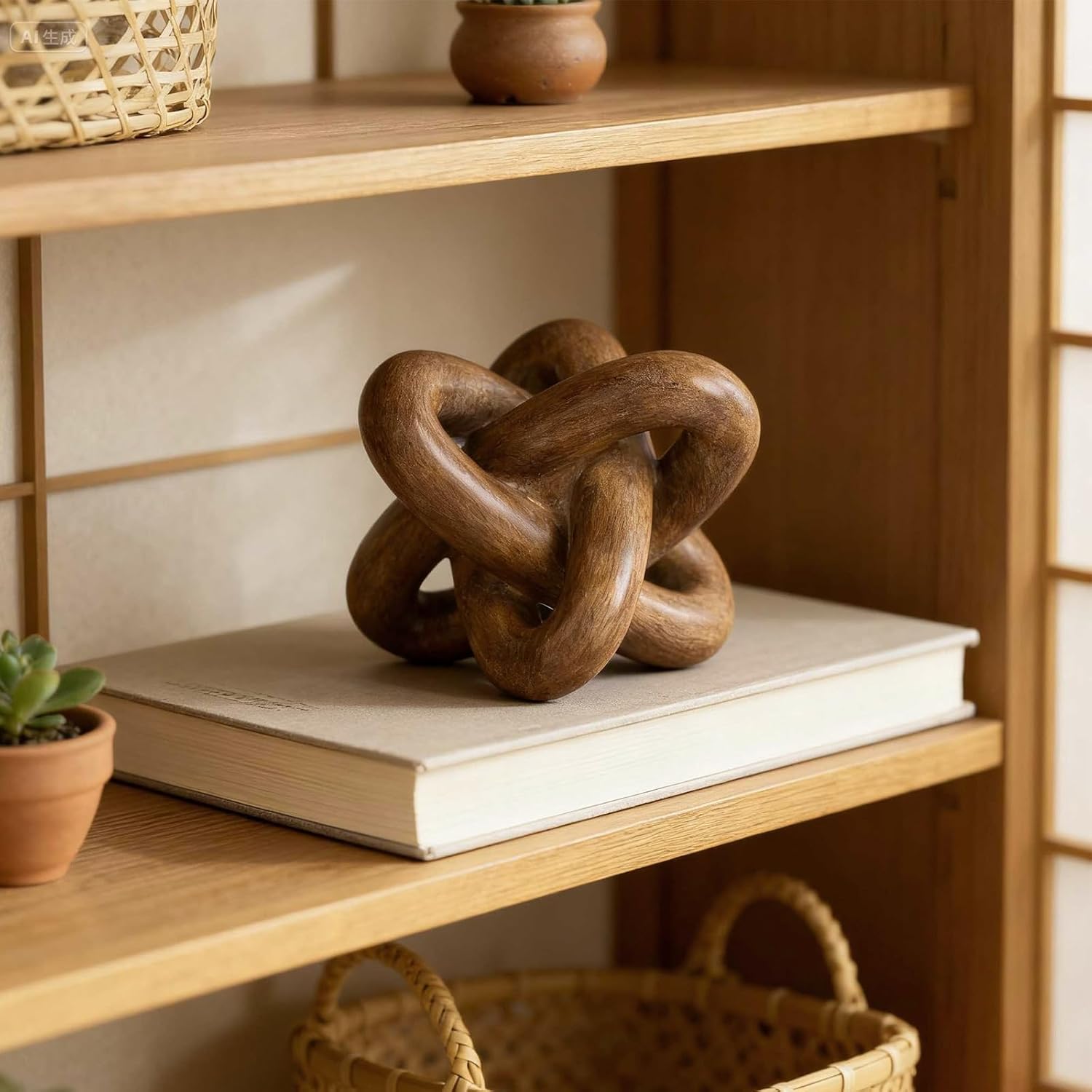 Triple-Knot Statue / Wood