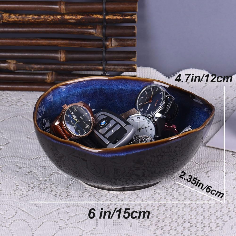 Ceramic Decorative Bowl / 6 Inch / Blue