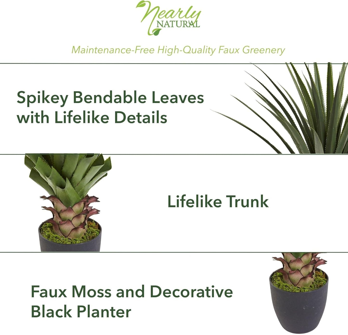 Artificial Spiked Agave Plant / 4 Inch