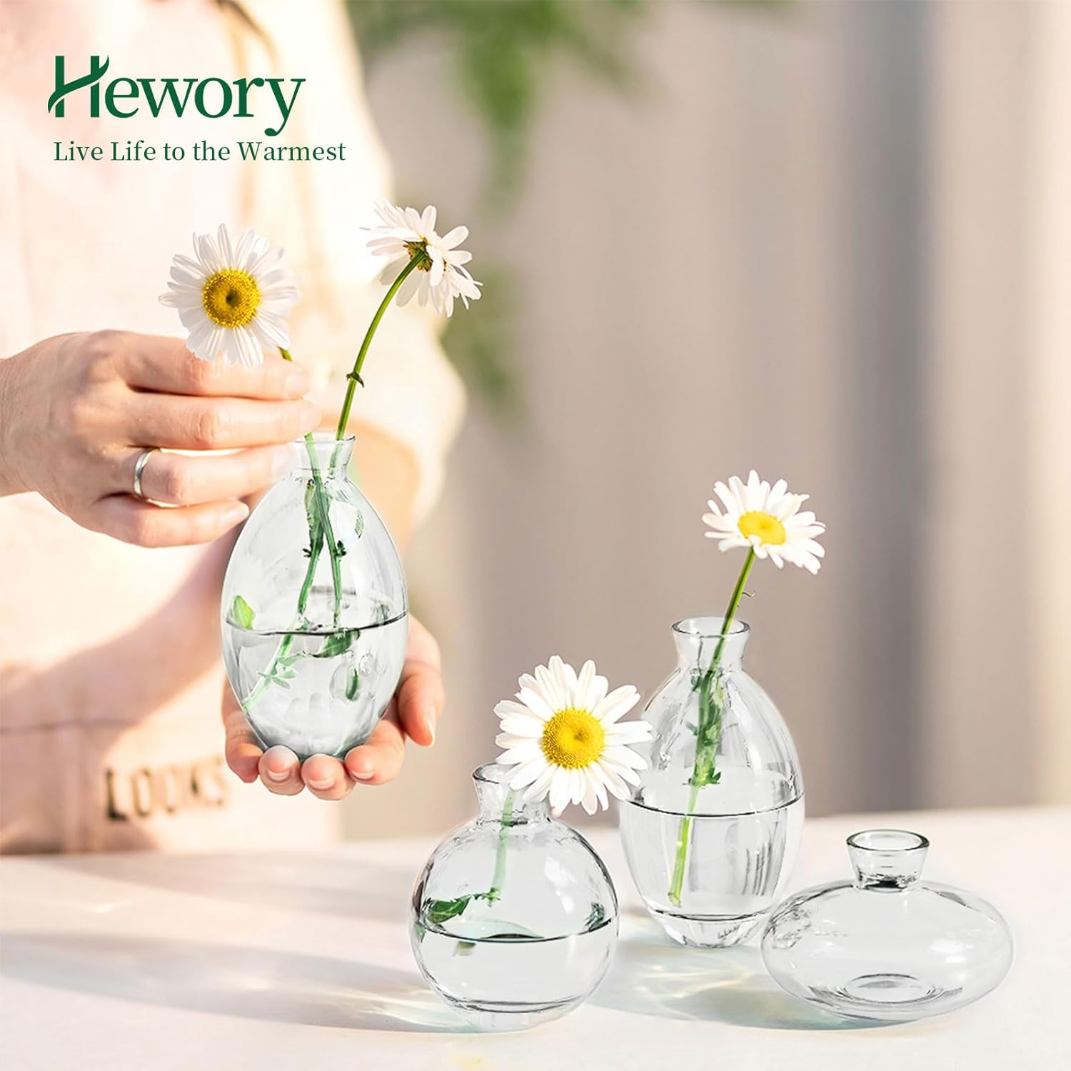 Glass Bud Vases / 4sets / Clear / Set of 12