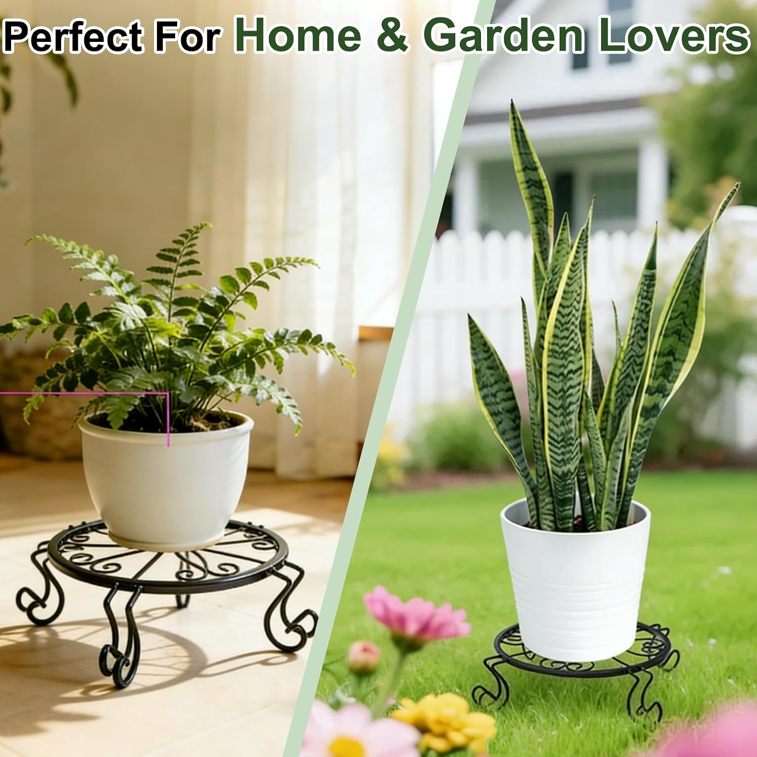 Kylinbigda Metal Plant Stand Indoor/Outdoor, Low Corner Plant Stand, Decoration Small Plant Holders for Home, Anti-Rust