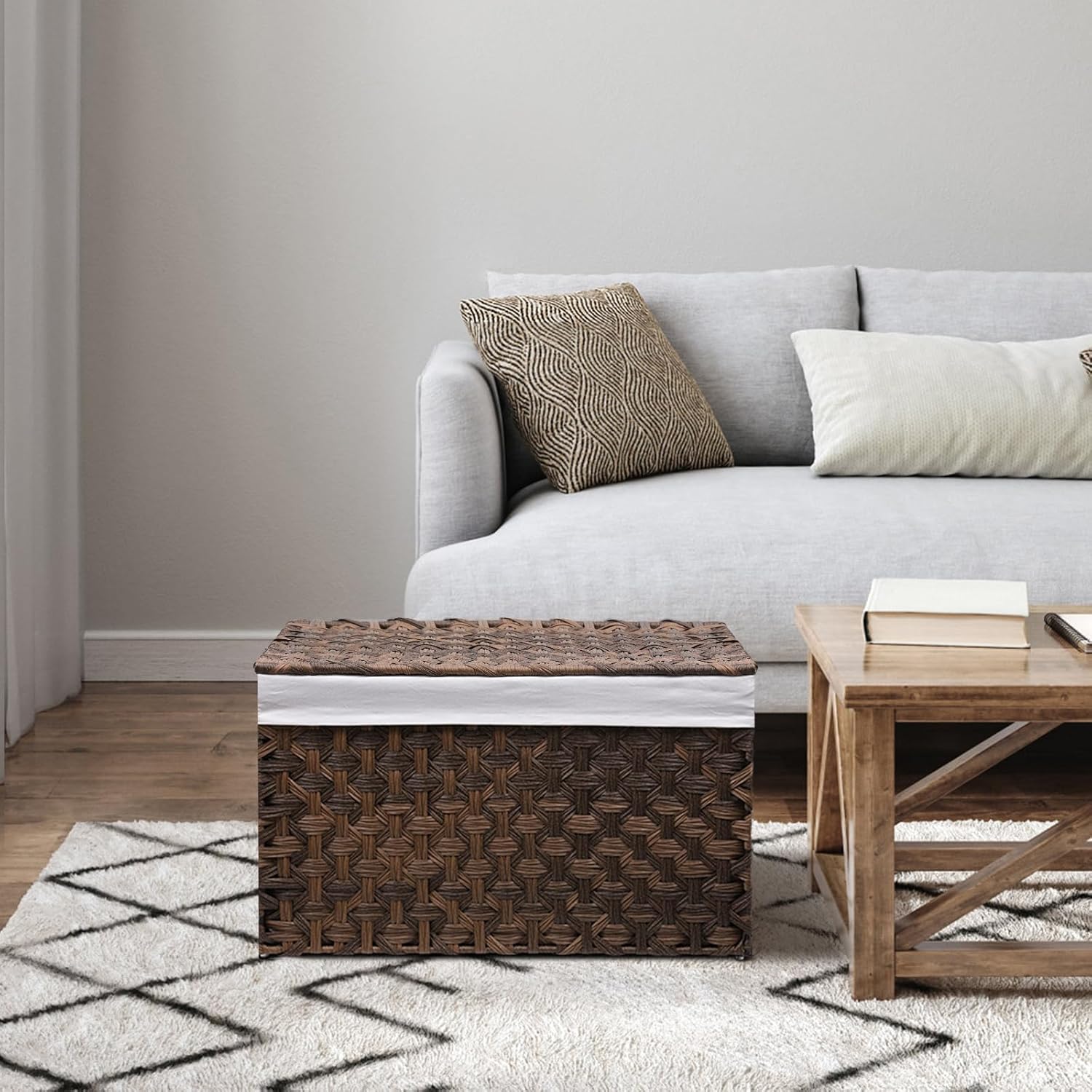 Woven Storage Bin / 13.4 x 21.9 x 13.4 / 65l: Inches / Brown