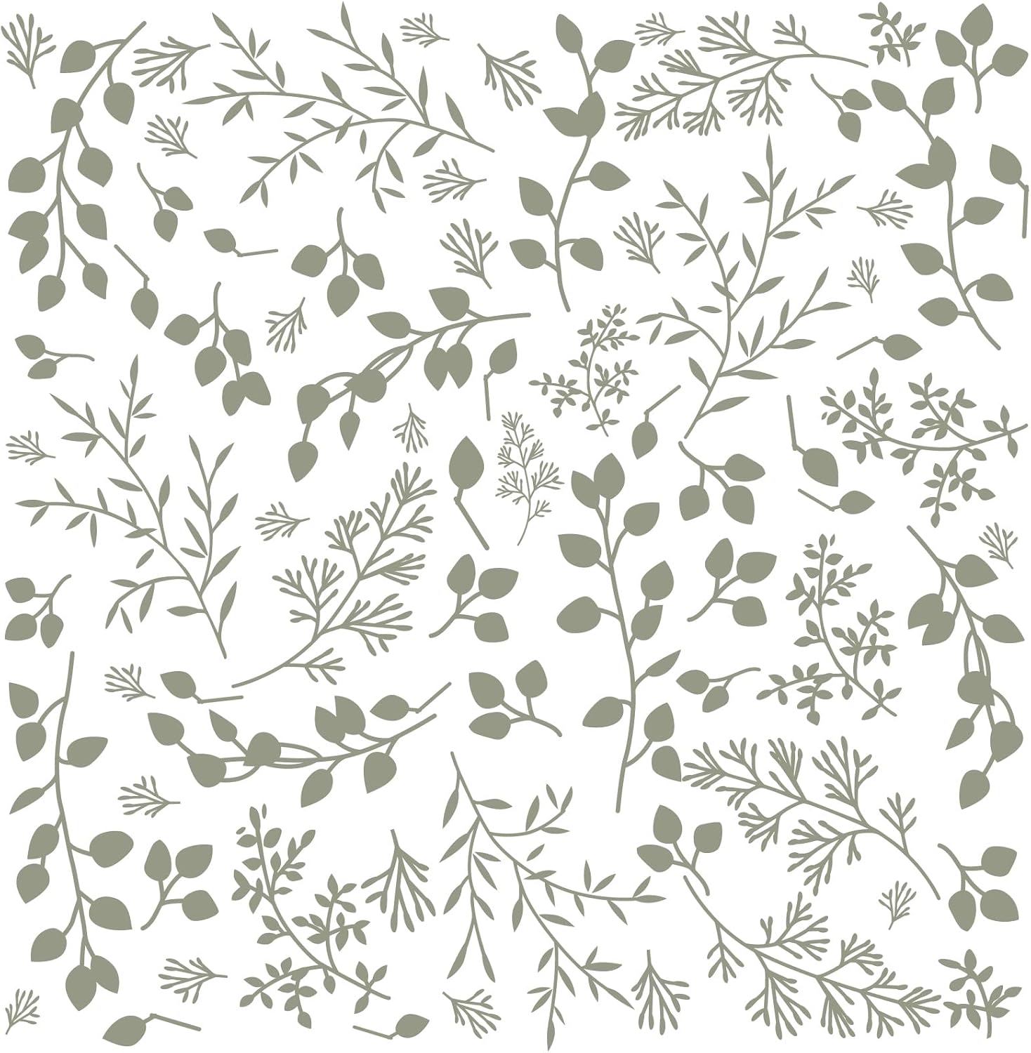Green Leaf Wall Stickers Boho Eucalyptus Leaf Decals / Green A / Set of 126