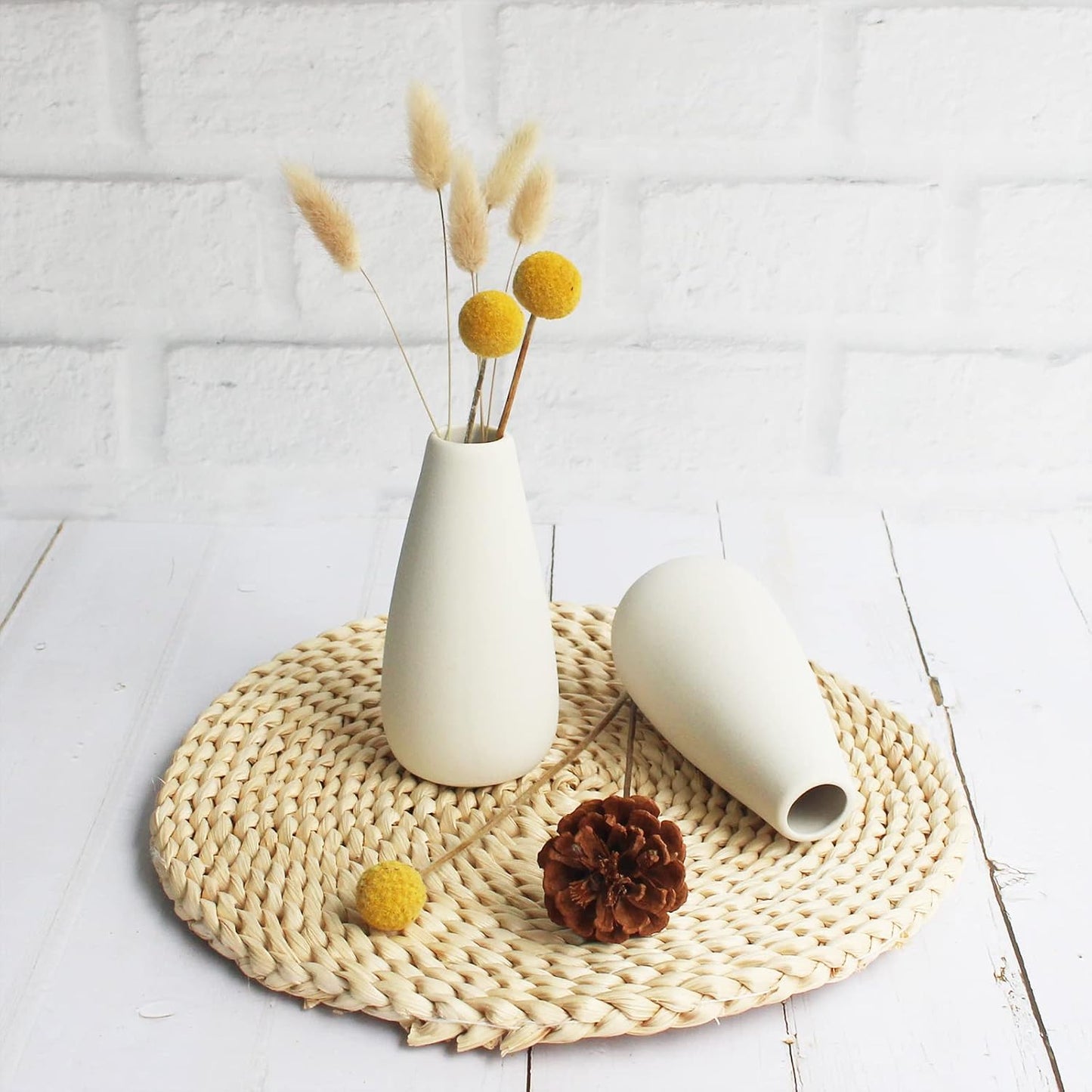 Boho Vase White Vases / Small / White-c / 5 Inch / Set of 6