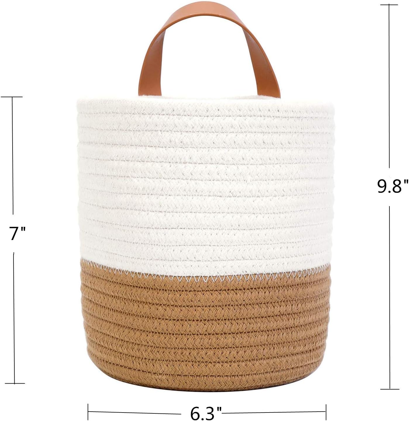 Small Wicker Wall Baskets / White and Brown