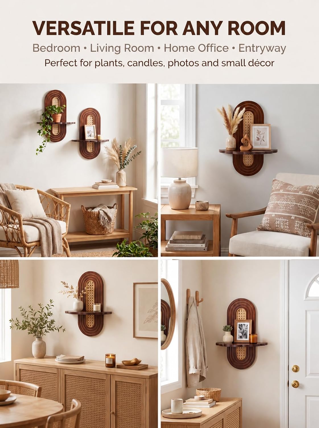 Rattan Plant Shelf / Set of 2
