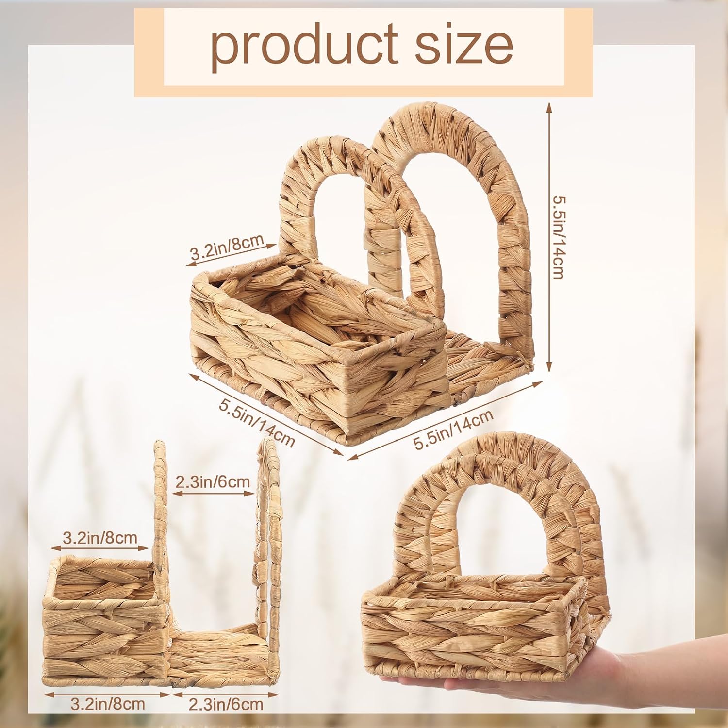 Napkin Salt Pepper Holder Napkin Holder for Salt Pepper Shakers Caddy / Water Hyacinth / Natural