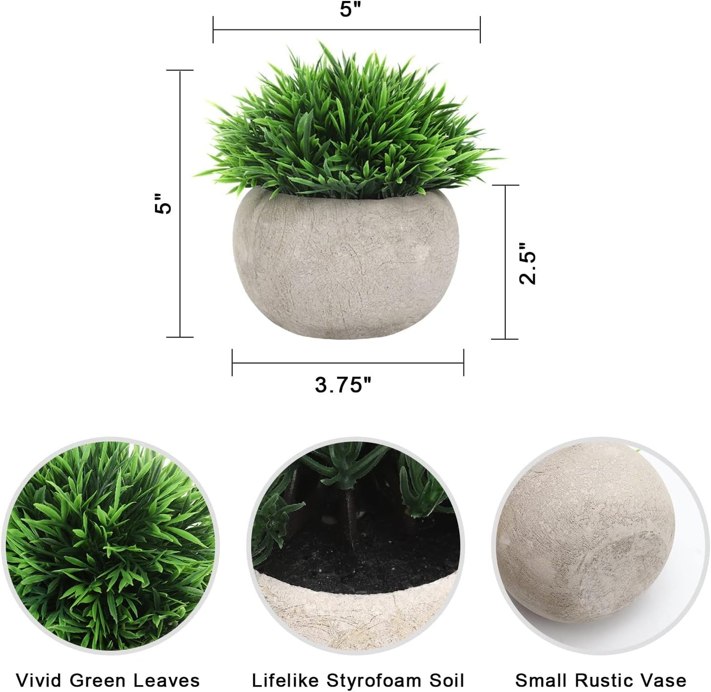 Small Fake Plants / Green / Set of 2