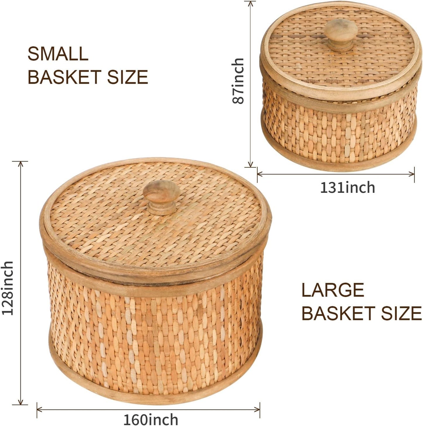 Bohemian Wood Box / Natural / 7 Inch / Set of 2
