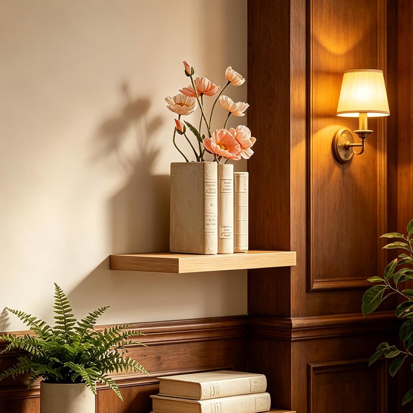Book Shaped Vase for Flowers / Cream-vase