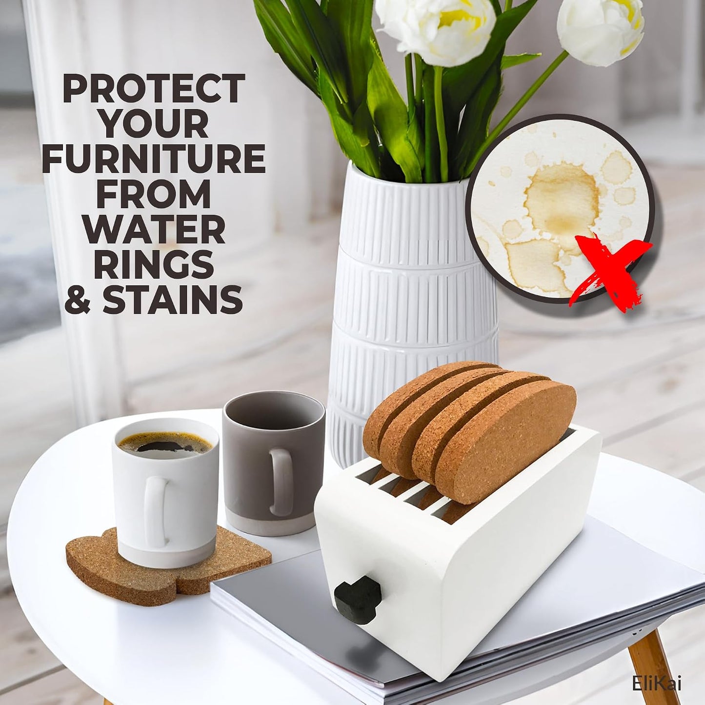 Holder / Absorbent Cork Coaster Set