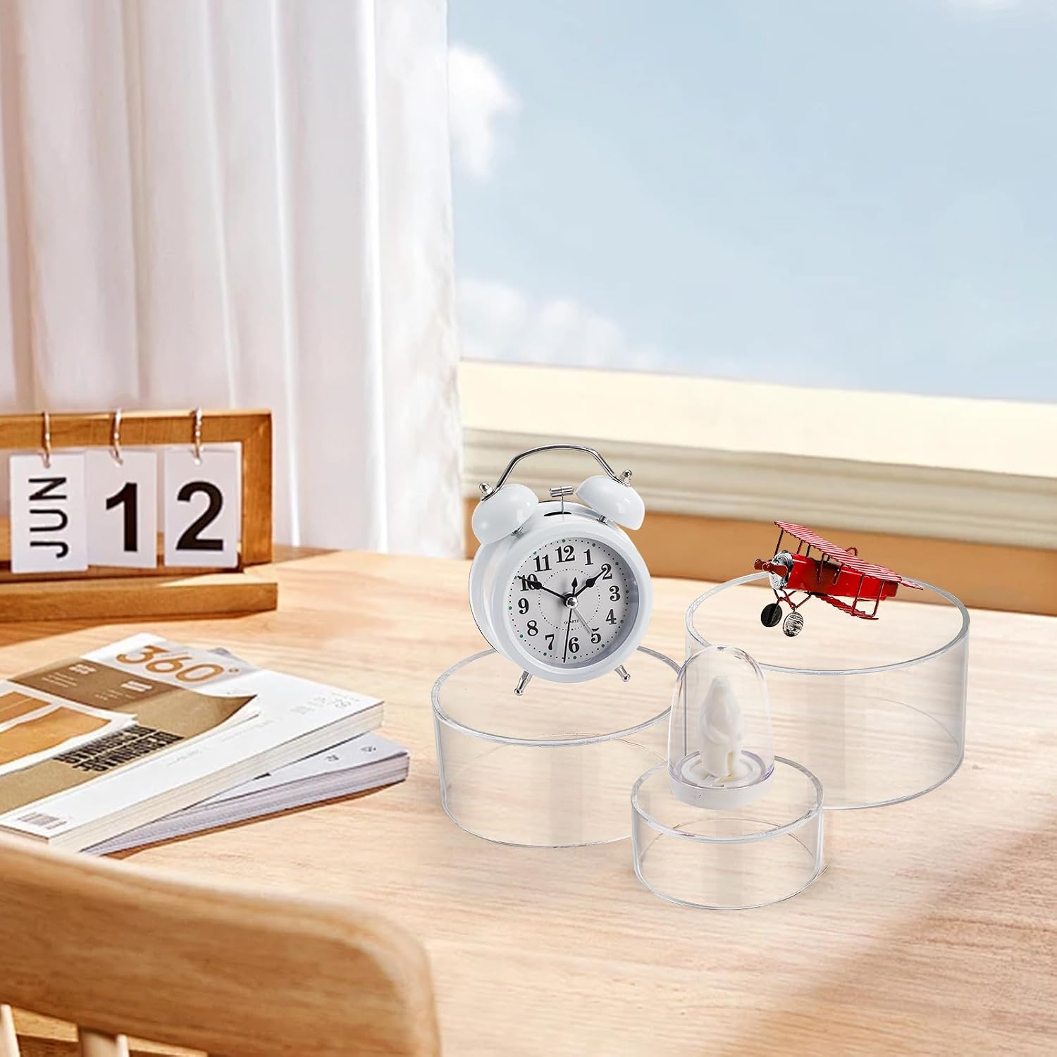 Round Acrylic Cylinder Display Stand / 3.5 Inch / Set of 3