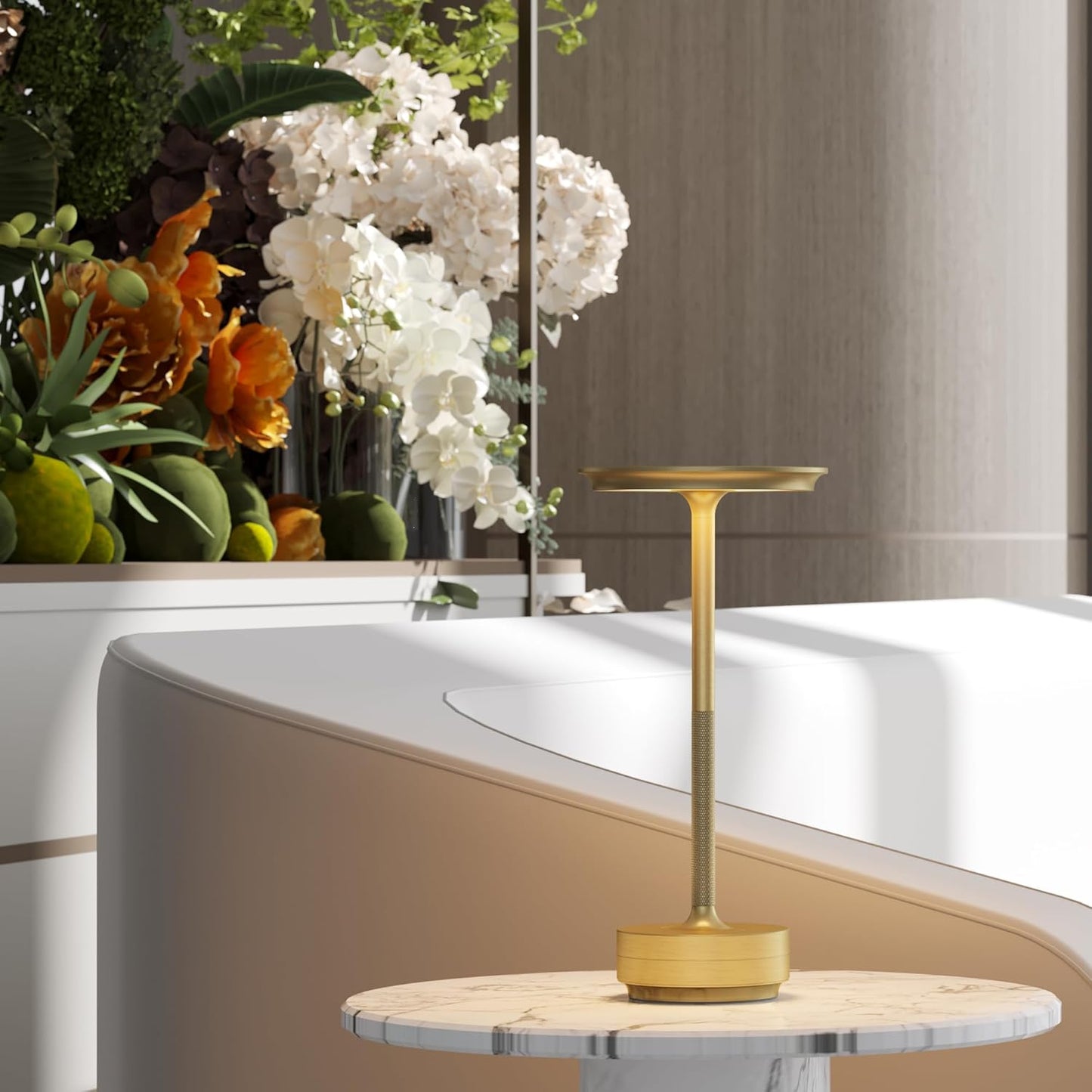 Cordless Rechargeable Table Lamp,LED Portable Battery Table Lights | 5000mAh Outdoor IP54 Waterproof Battery Operated