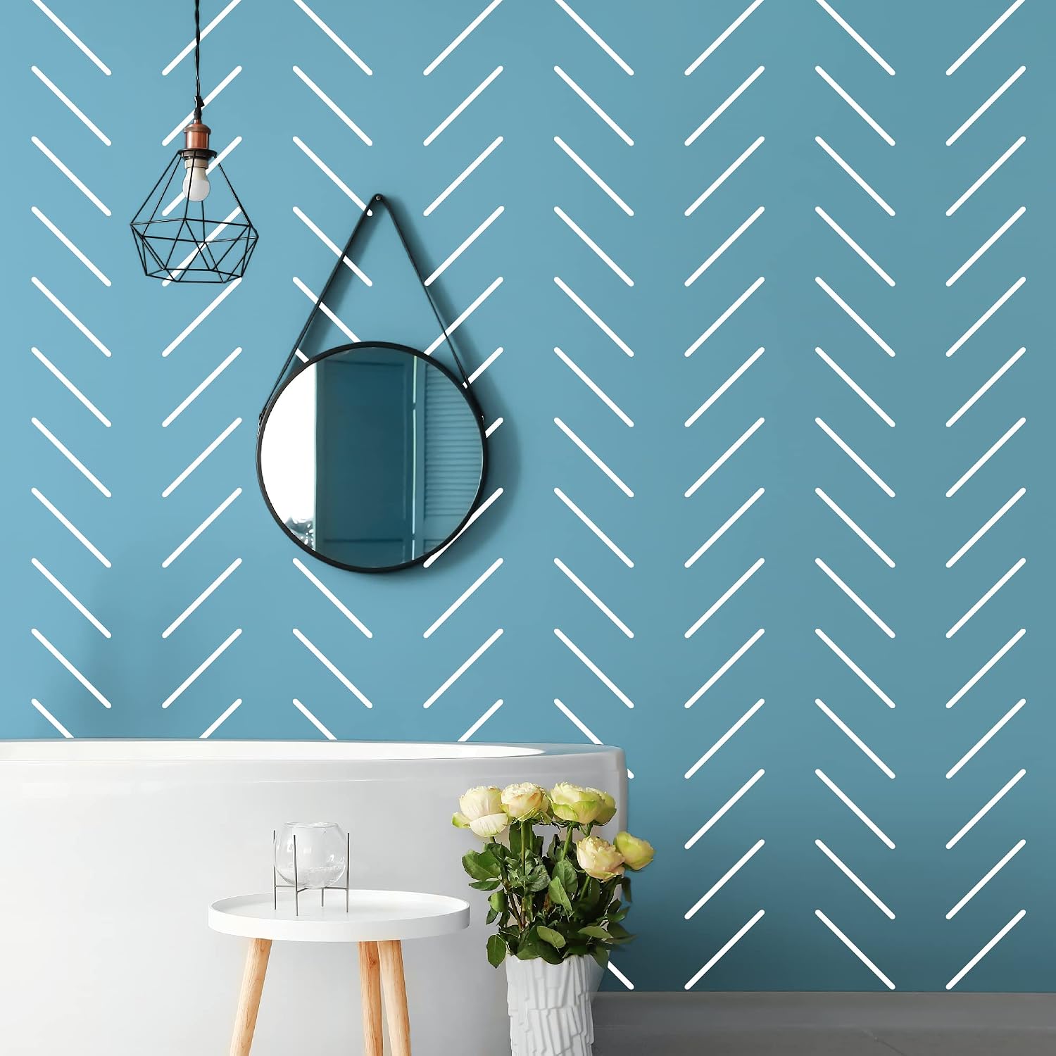 Peel and Stick Modern Boho Wall Stickers / White