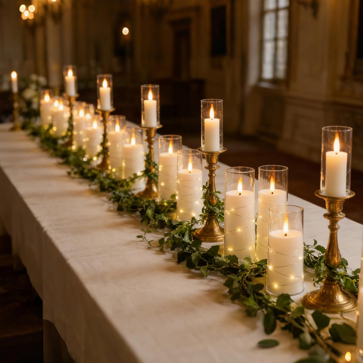 Flameless Candles,with Embedded Star String, Battery Operated Candles Flickering LED Pillar Candles with Remote Control