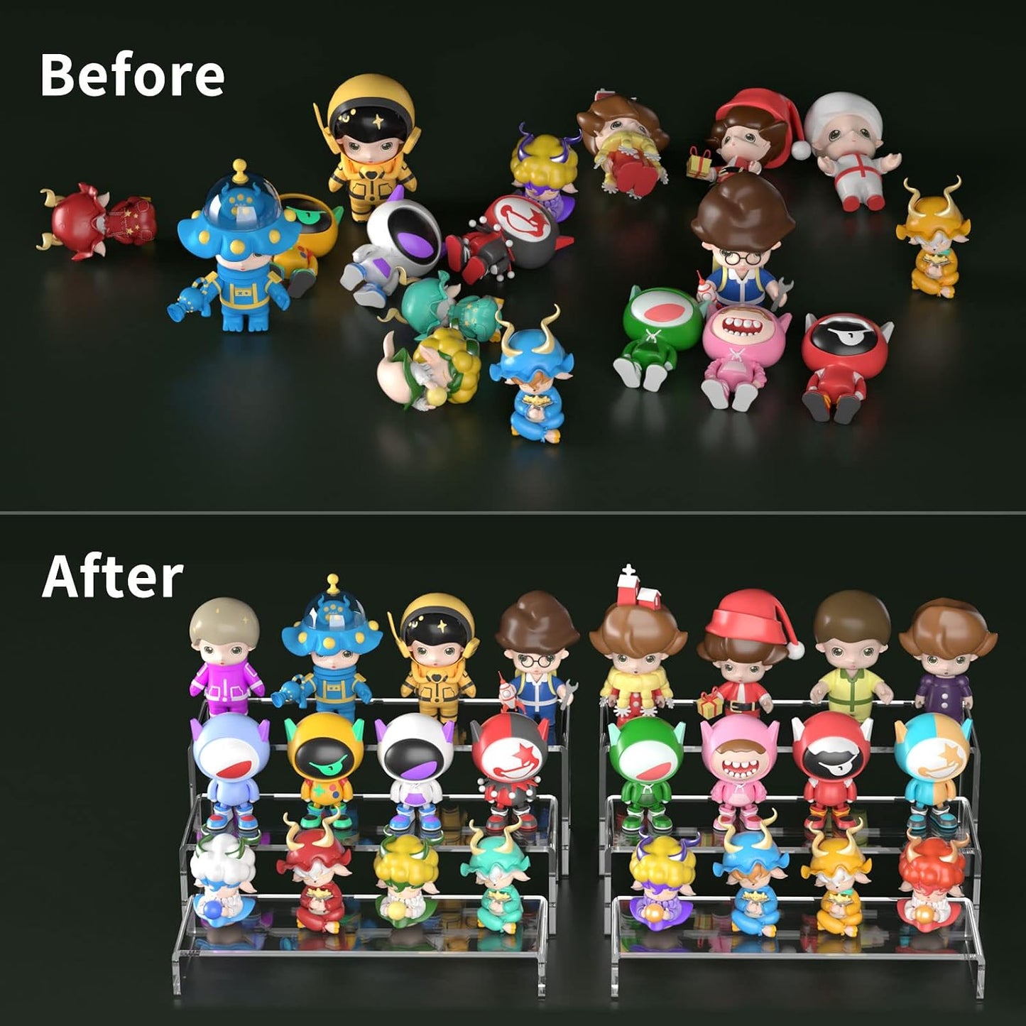 Acrylic Display Riser, 6 Pcs 12" Large Acrylic Risers | Thickened to 5mm Clear Rectangular Display Shelf for Cupcake