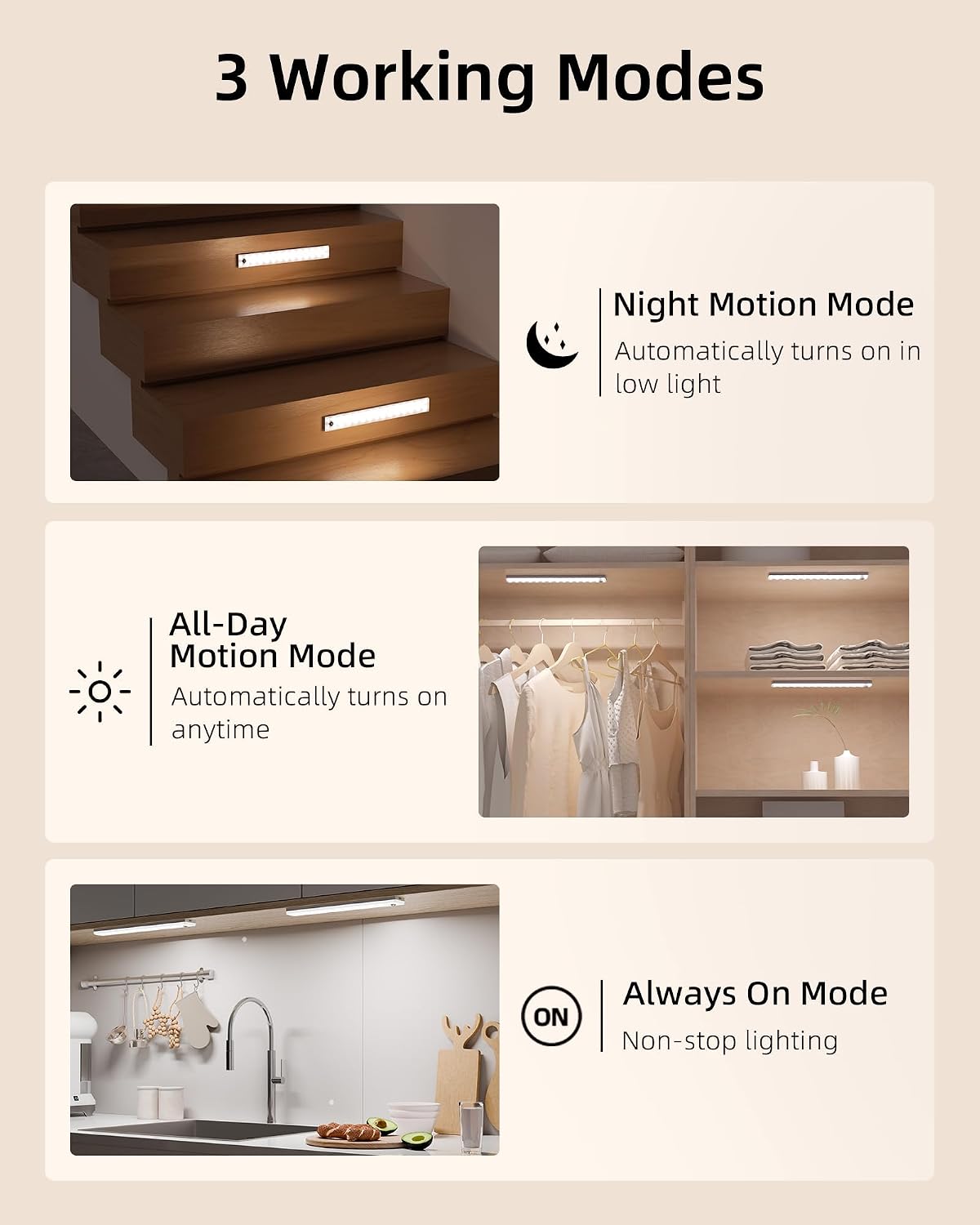 EZVALO 6-Pack 13 Inch Under Cabinet Lighting with 2 Charging Stations, Rechargeable Wireless Motion Sensor Lights