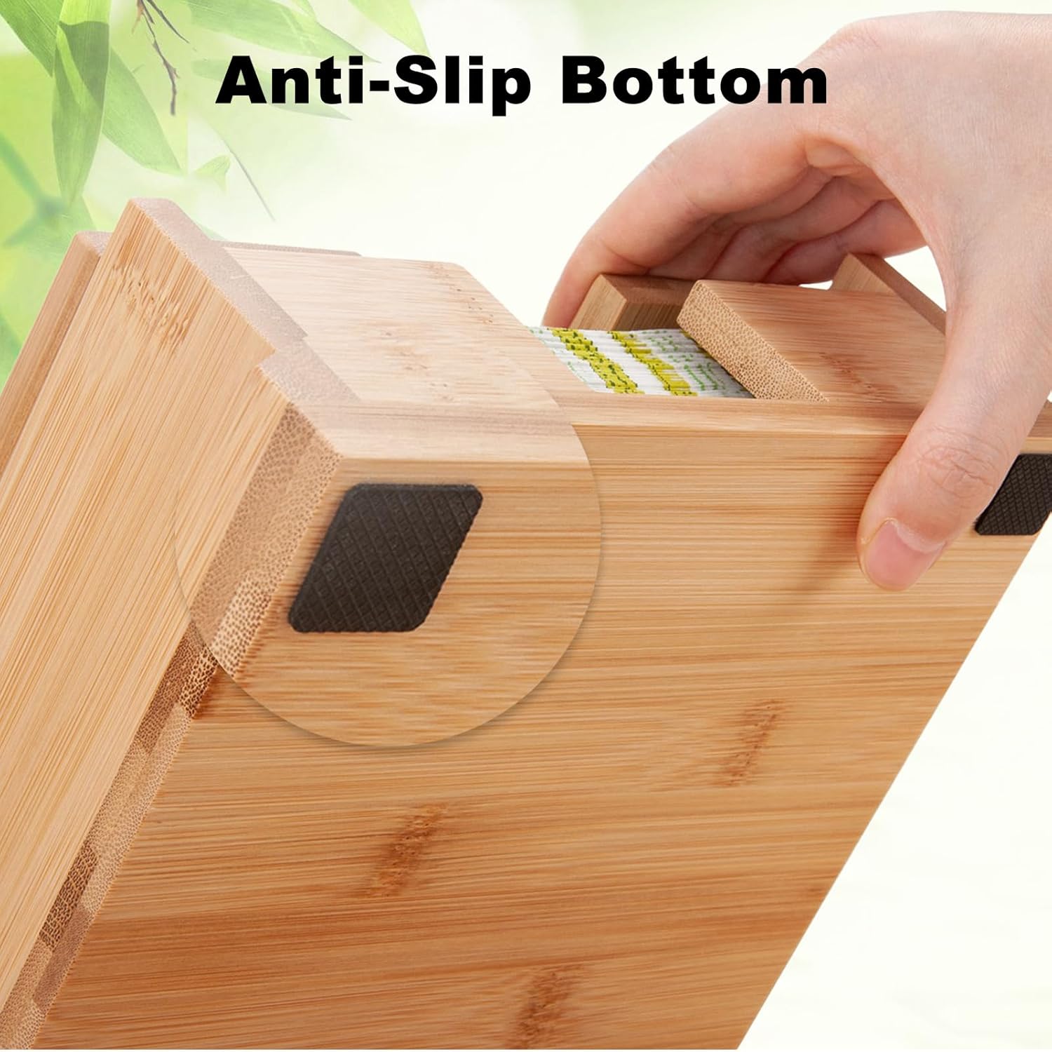 Large Modern Square Paper Napkin Holder for Dining Dinner Kitchen / Bamboo / 13 x 13