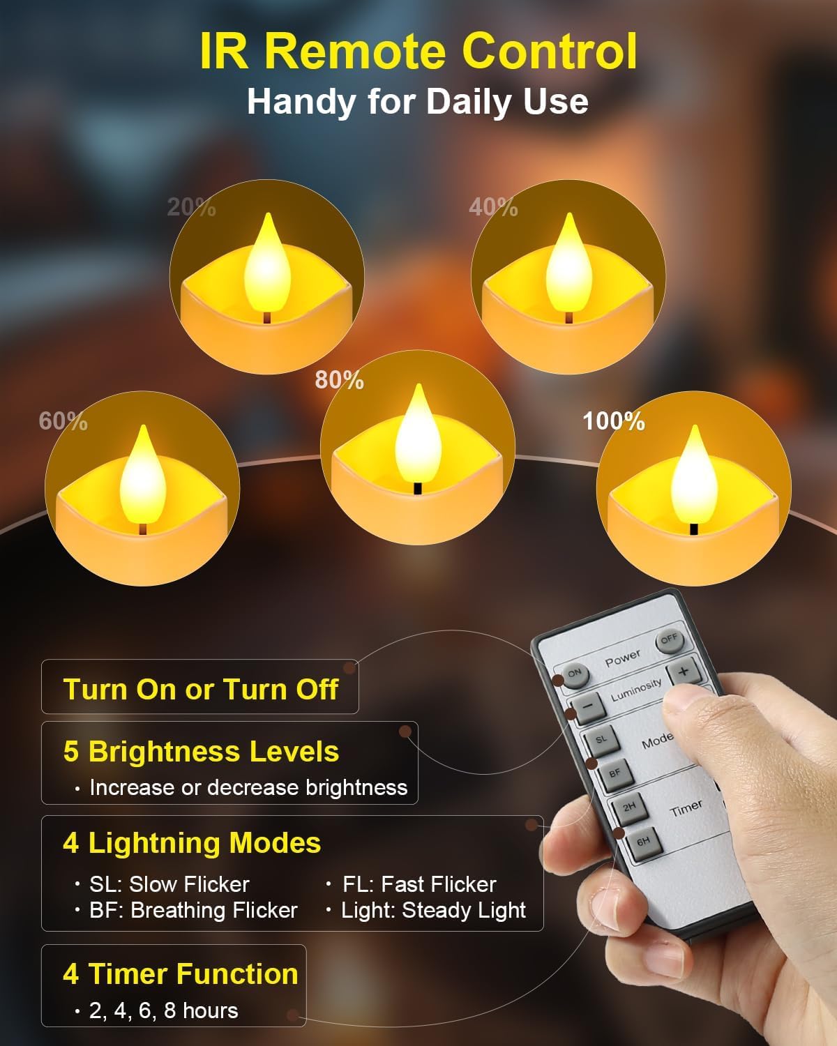 SoulBay Flameless Candles Rechargeable with Remote, 6pcs Electric LED Fake White Votive Candles with Charging Base and