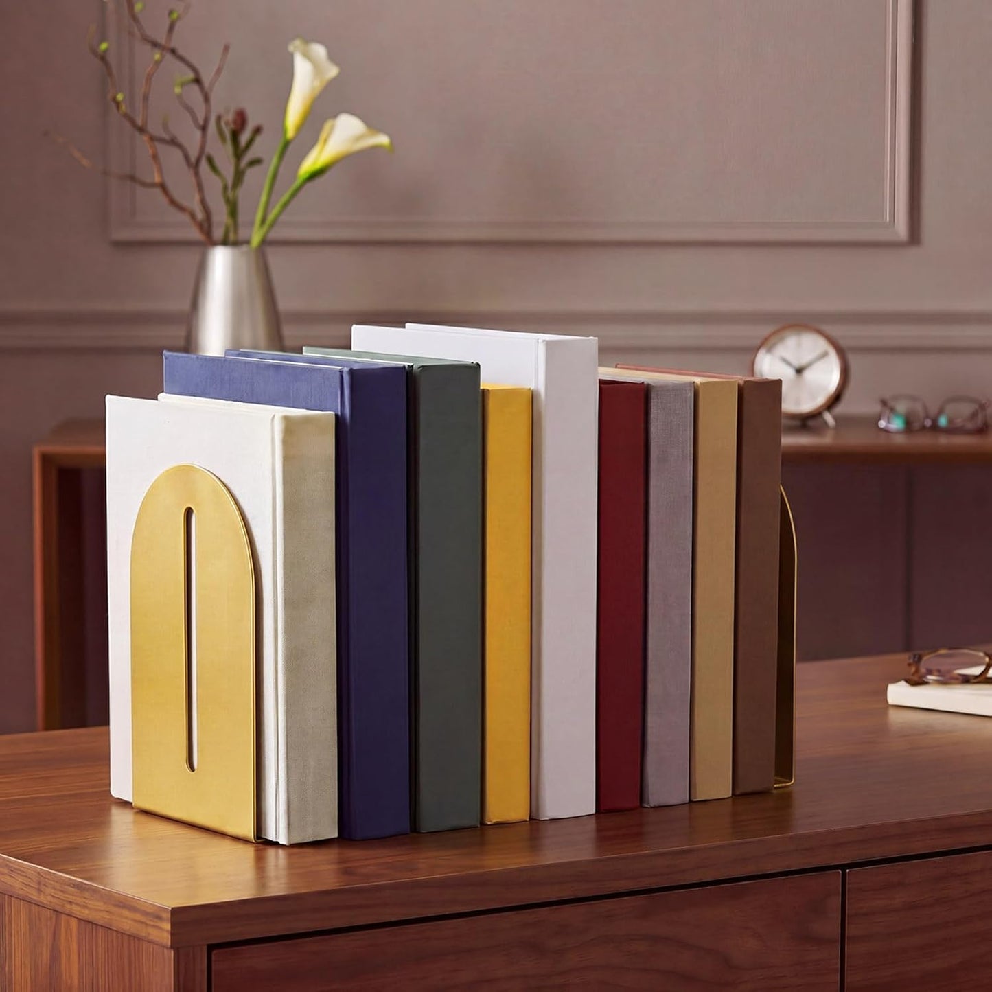 Metal Bookends / Gold Vintage / Set of 6