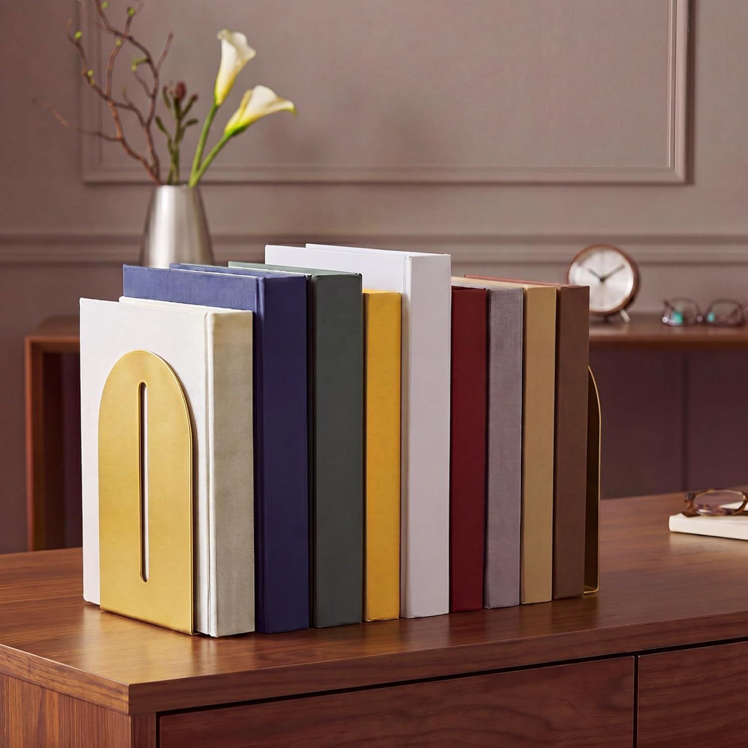Metal Bookends / Gold Vintage / Set of 6