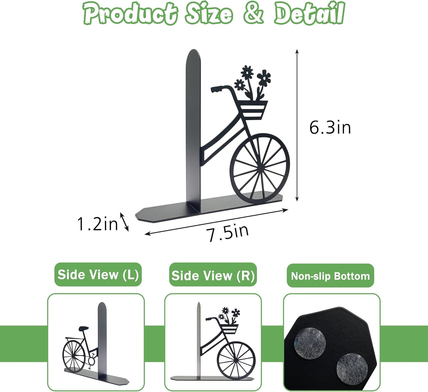 Bicycle Bookends Metal Bike Decor Bicycle Book Ends