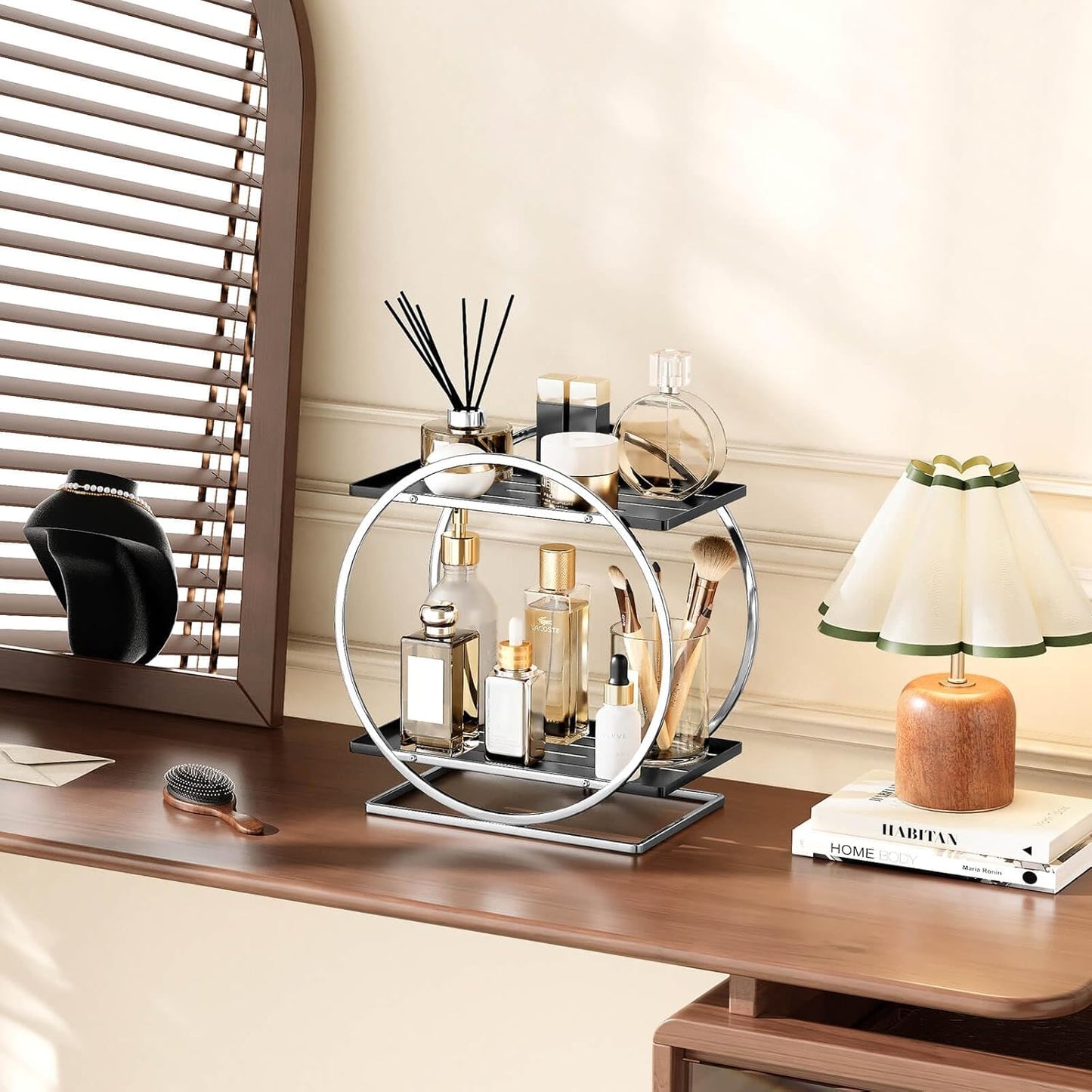 Bathroom Counter Organizer / Silver Black